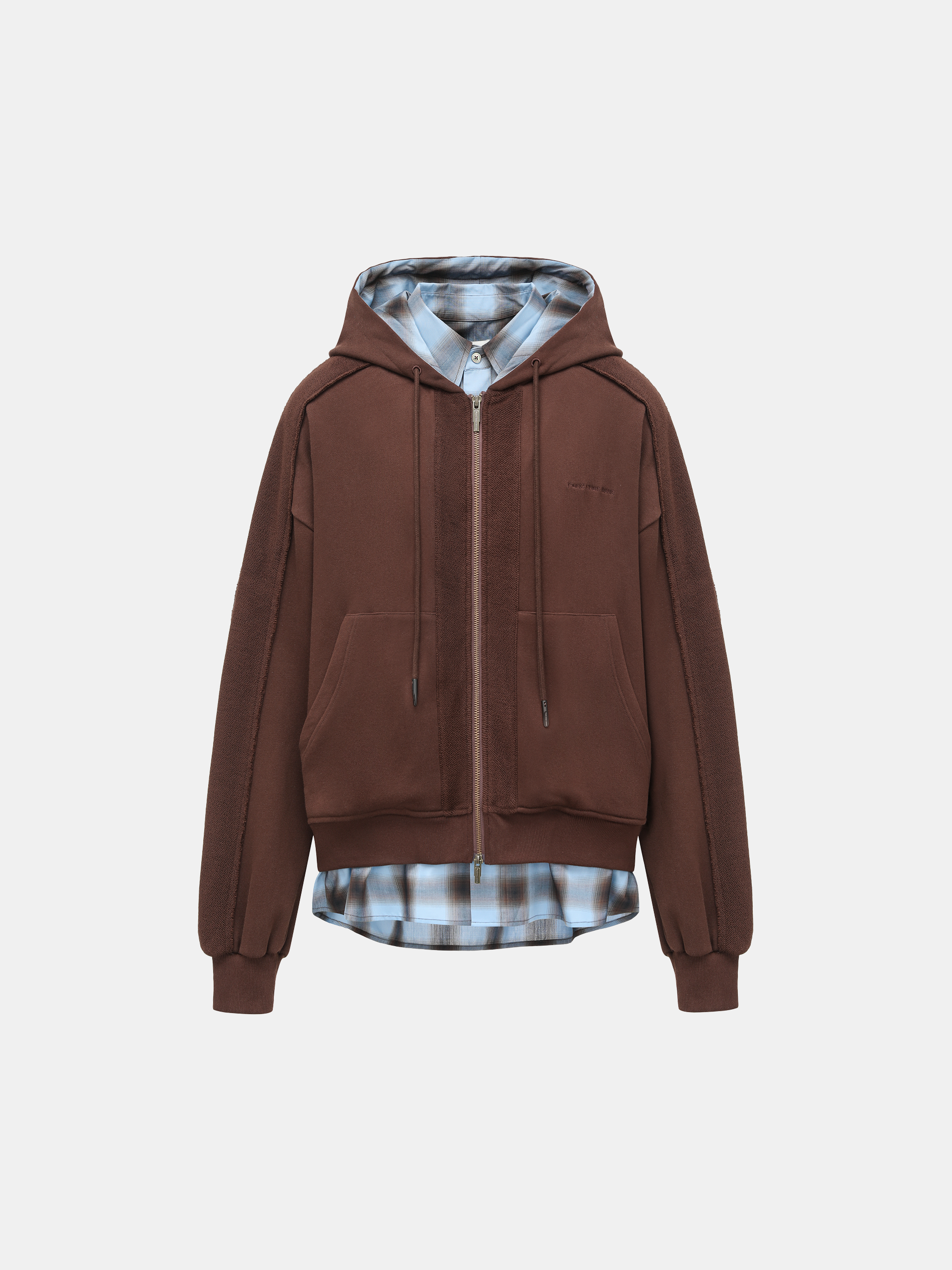 2 IN 1 ZIP HOODIE WITH CHECK SHIRT – Feng Chen Wang 2 IN 1 ZIP HOODIE WITH CHECK SHIRT – Feng Chen Wang