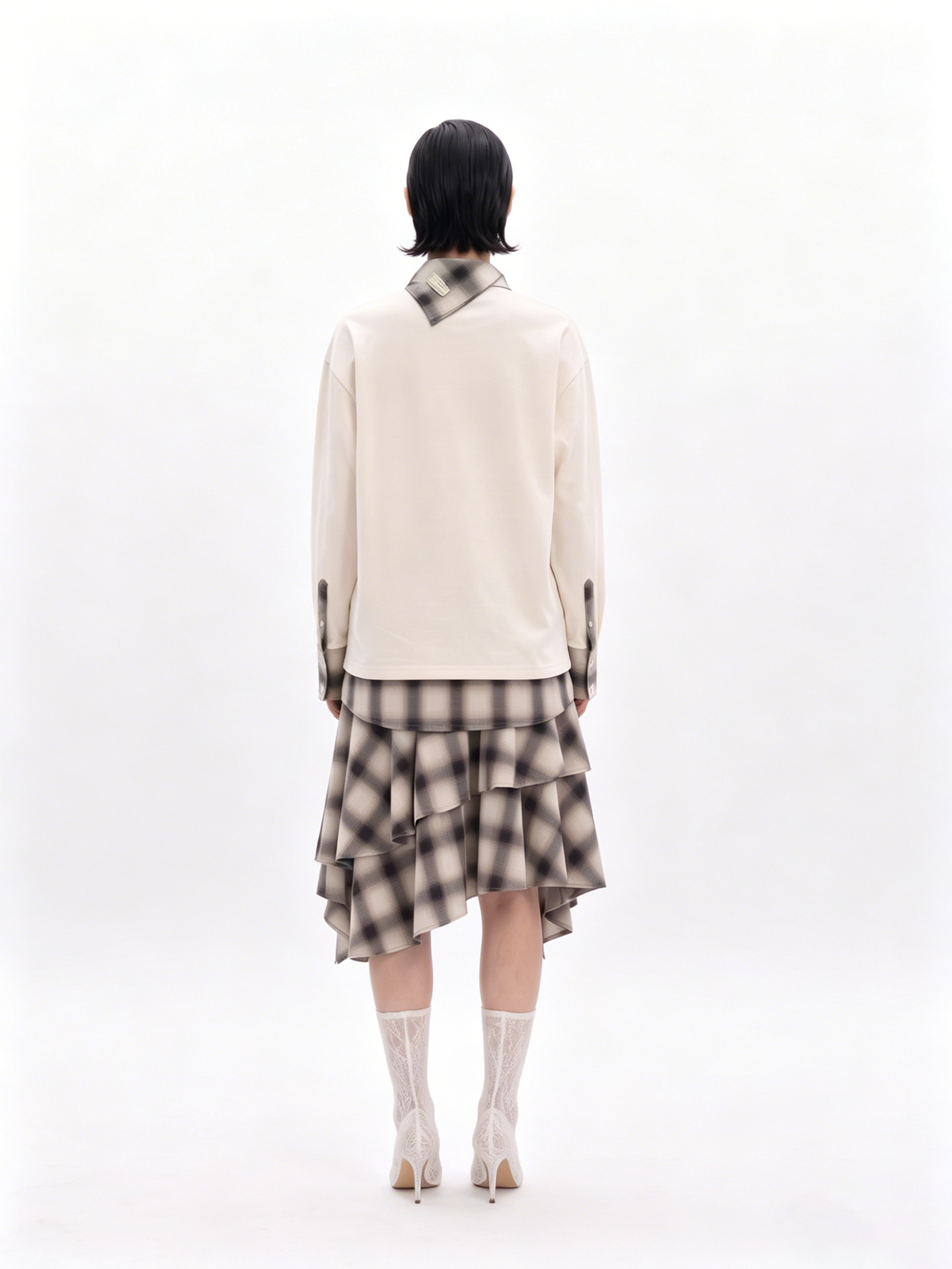 2 IN 1 LONG SLEEVE TEE WITH CHECK