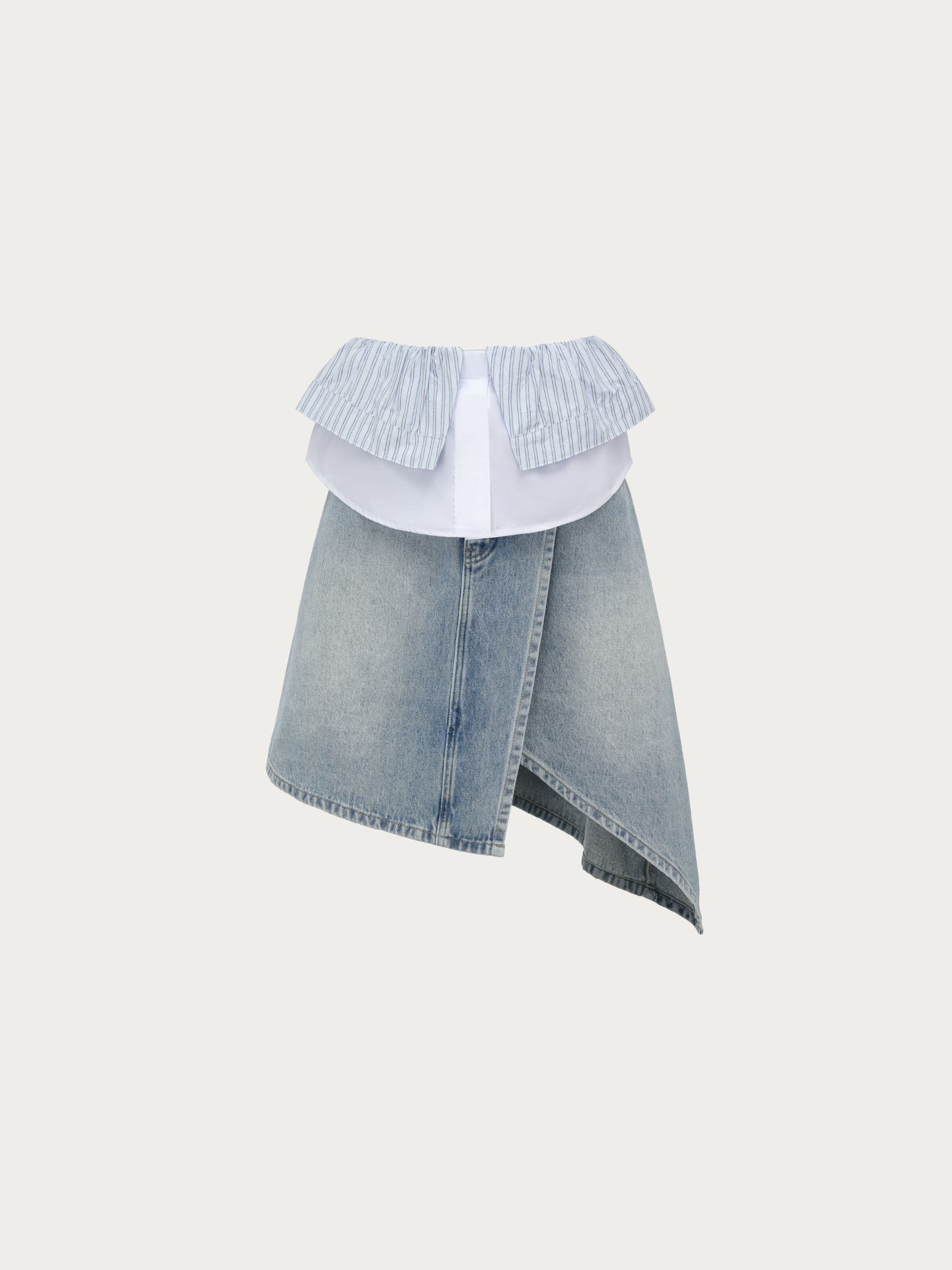 2-IN-1 COLORBLOCK DENIM SKIRT