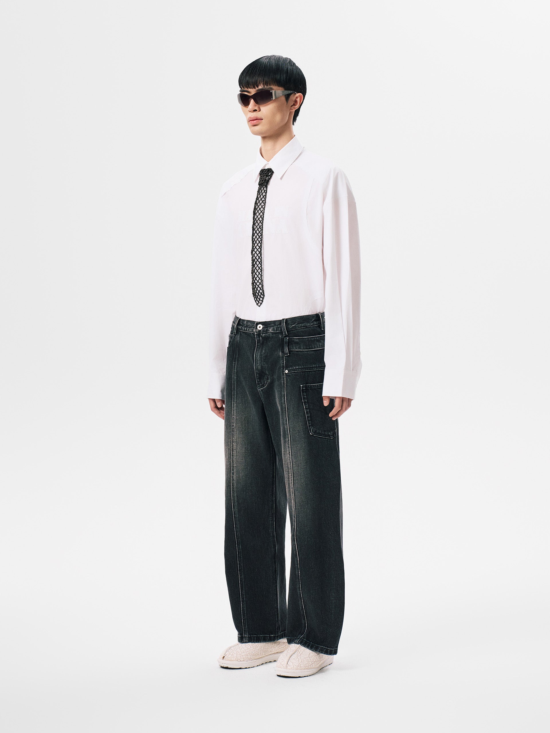 ASYMMETRIC DENIM TROUSER