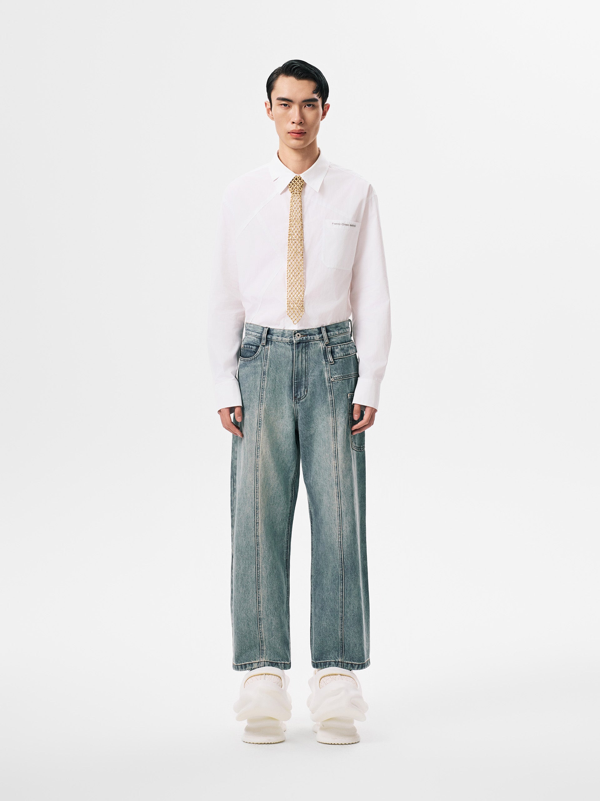 ASYMMETRIC DENIM TROUSER