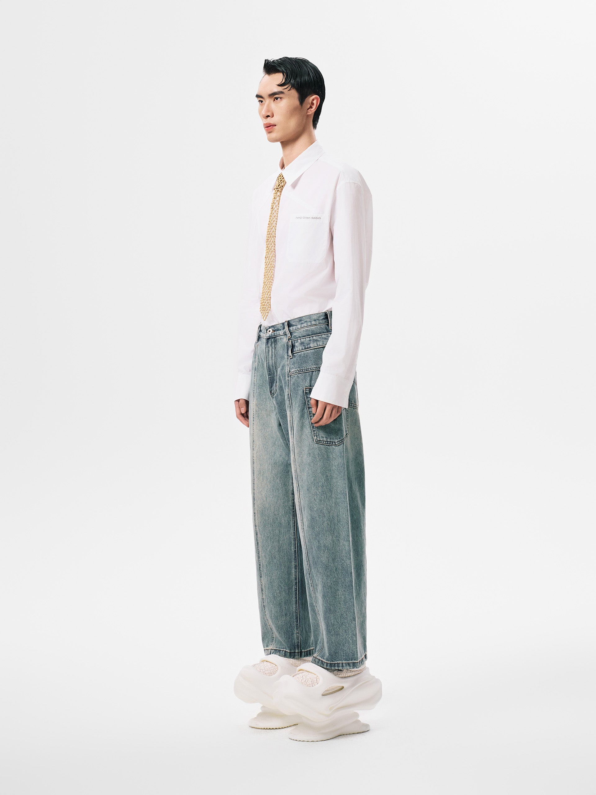 ASYMMETRIC DENIM TROUSER