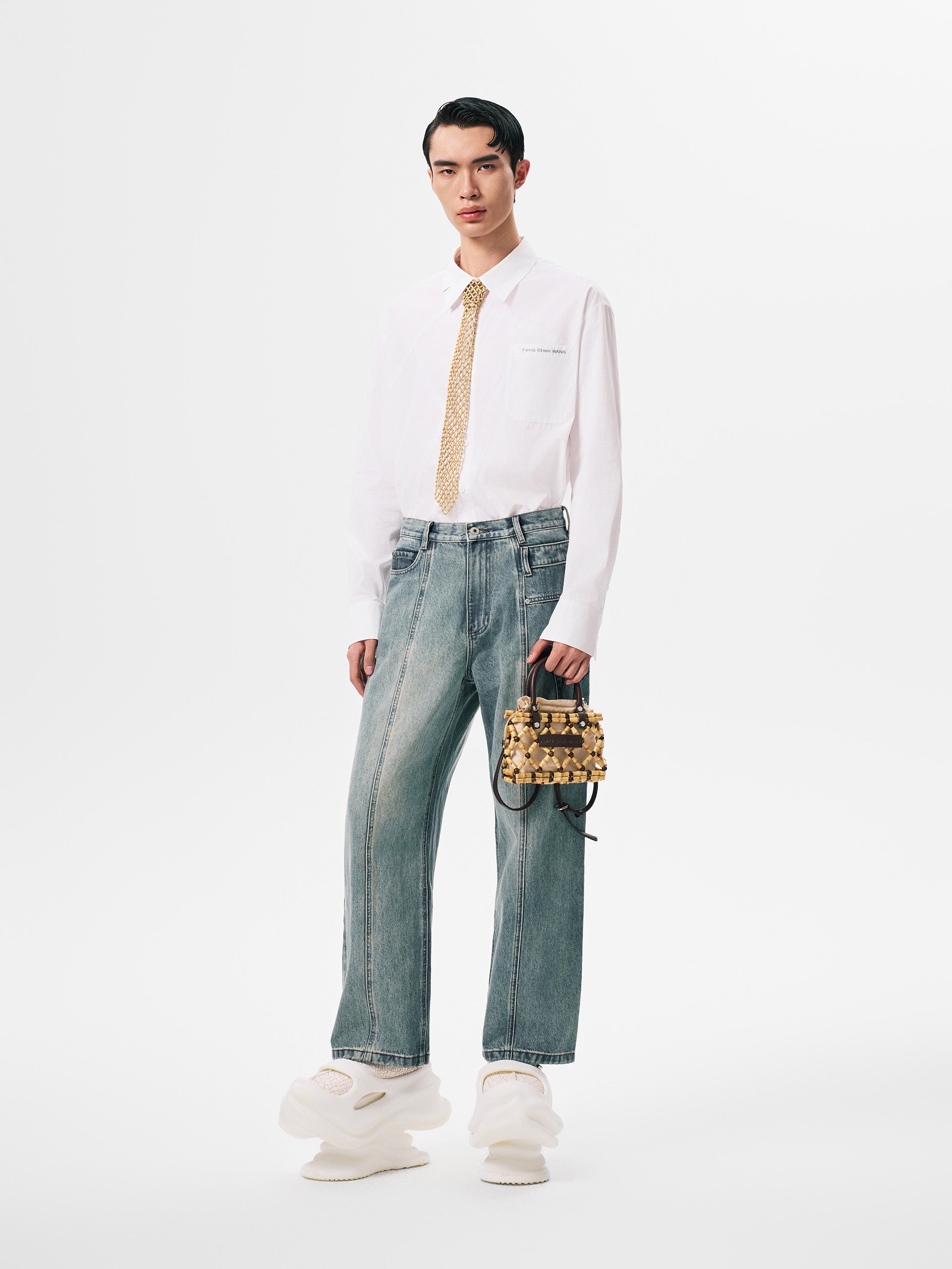 ASYMMETRIC DENIM TROUSER