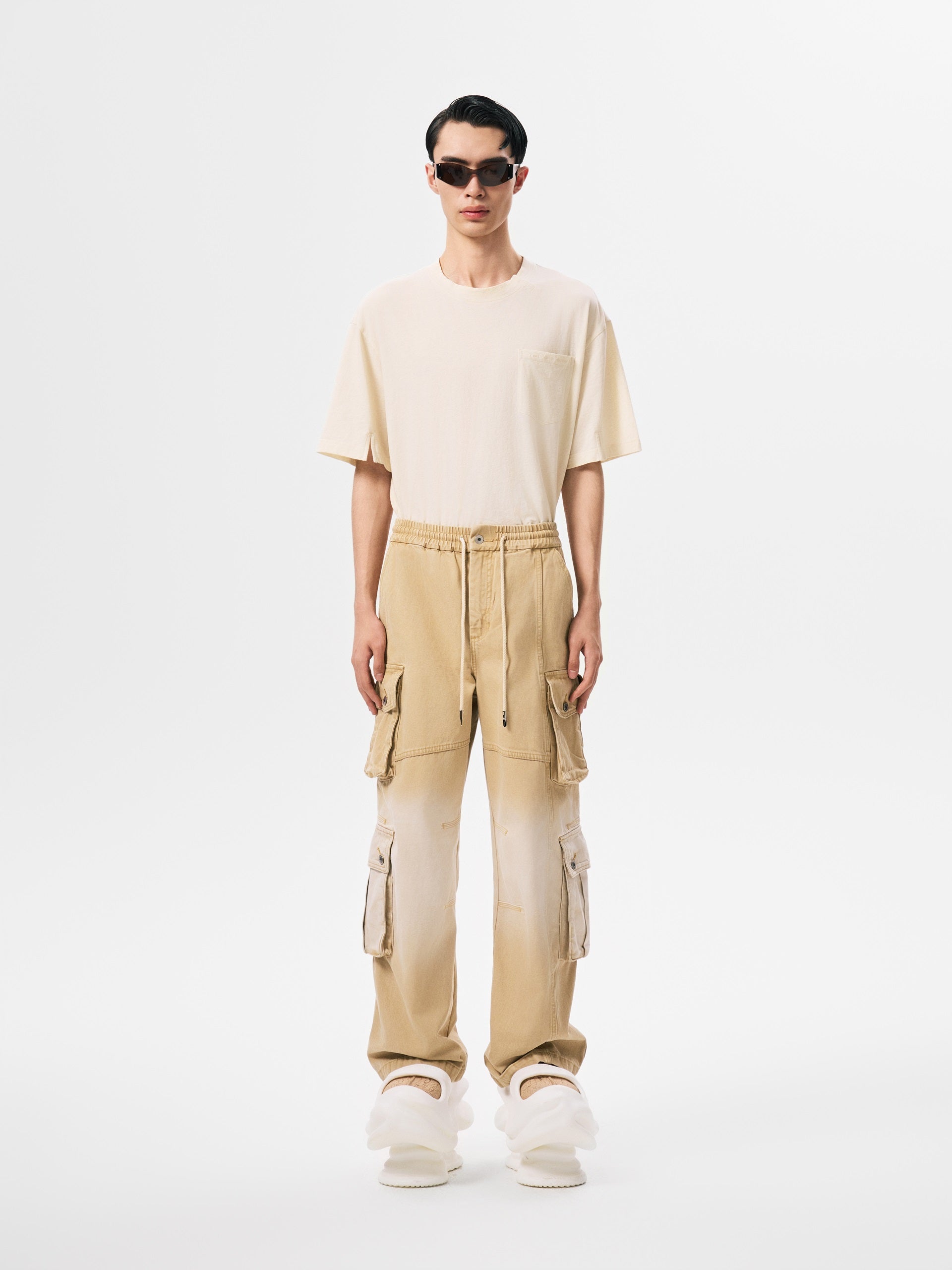 GRADIENT DENIM CARGO TROUSERS