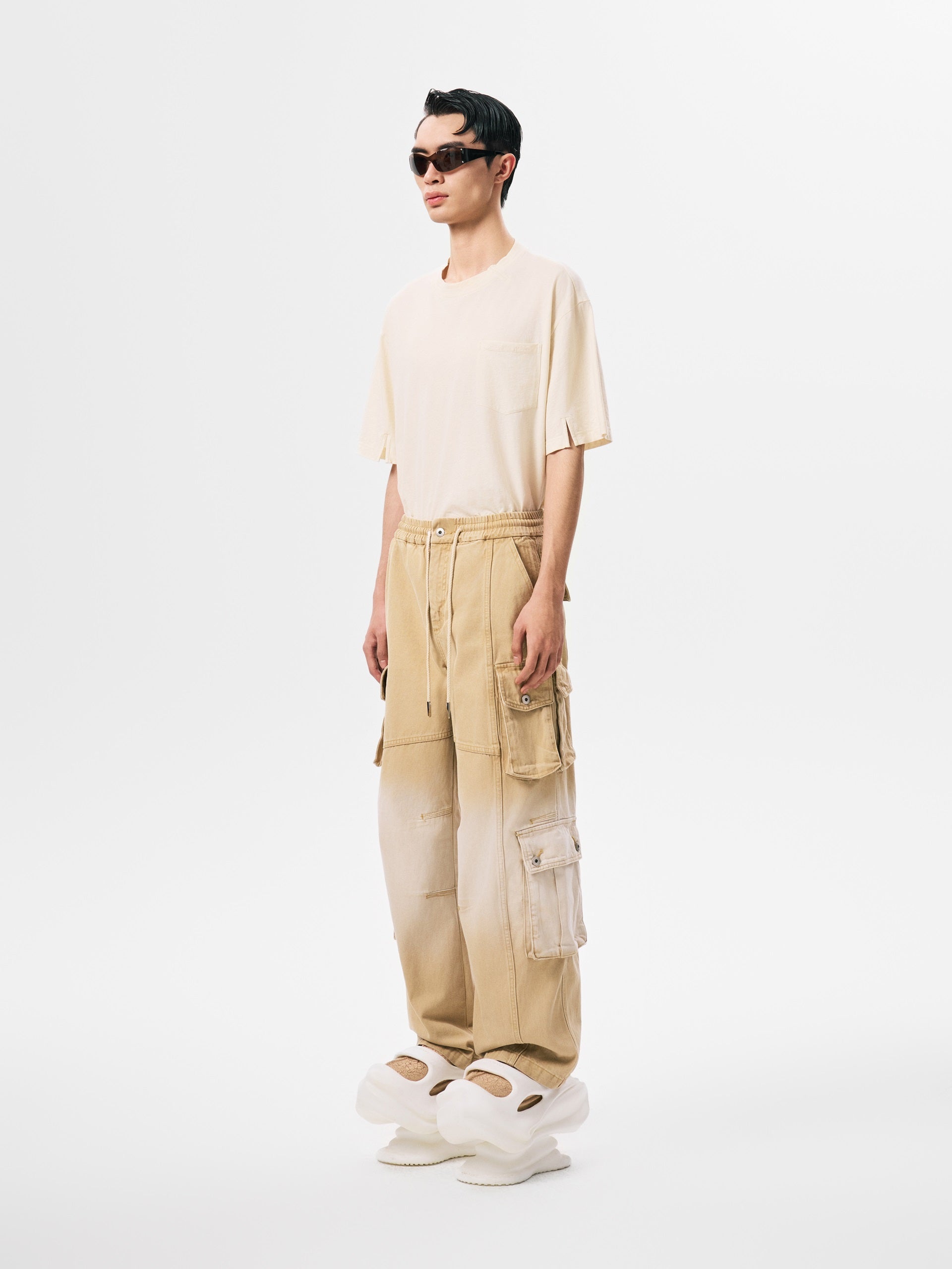 GRADIENT DENIM CARGO TROUSERS