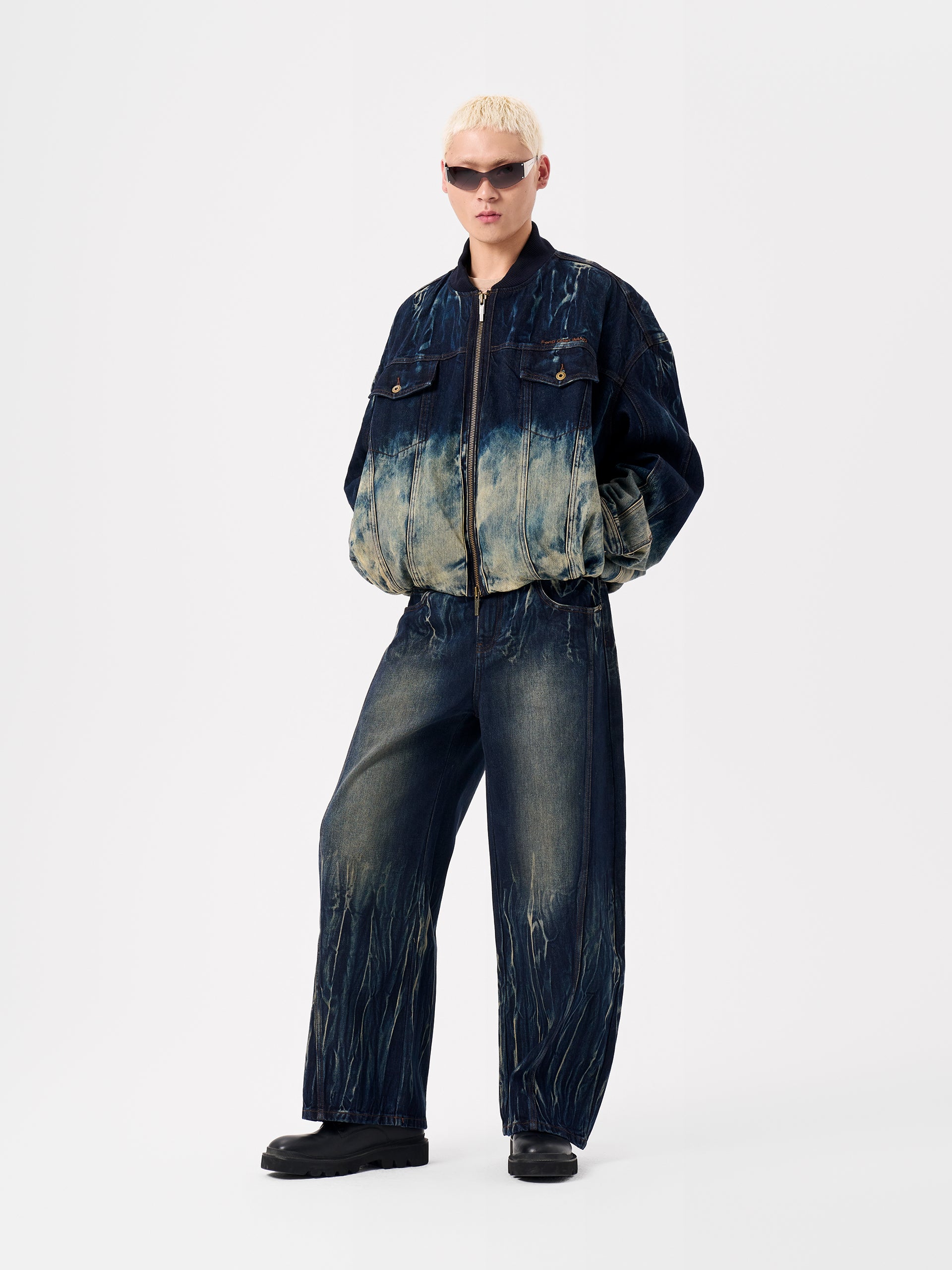 BLUE TIE-DYE DENIM JACKET