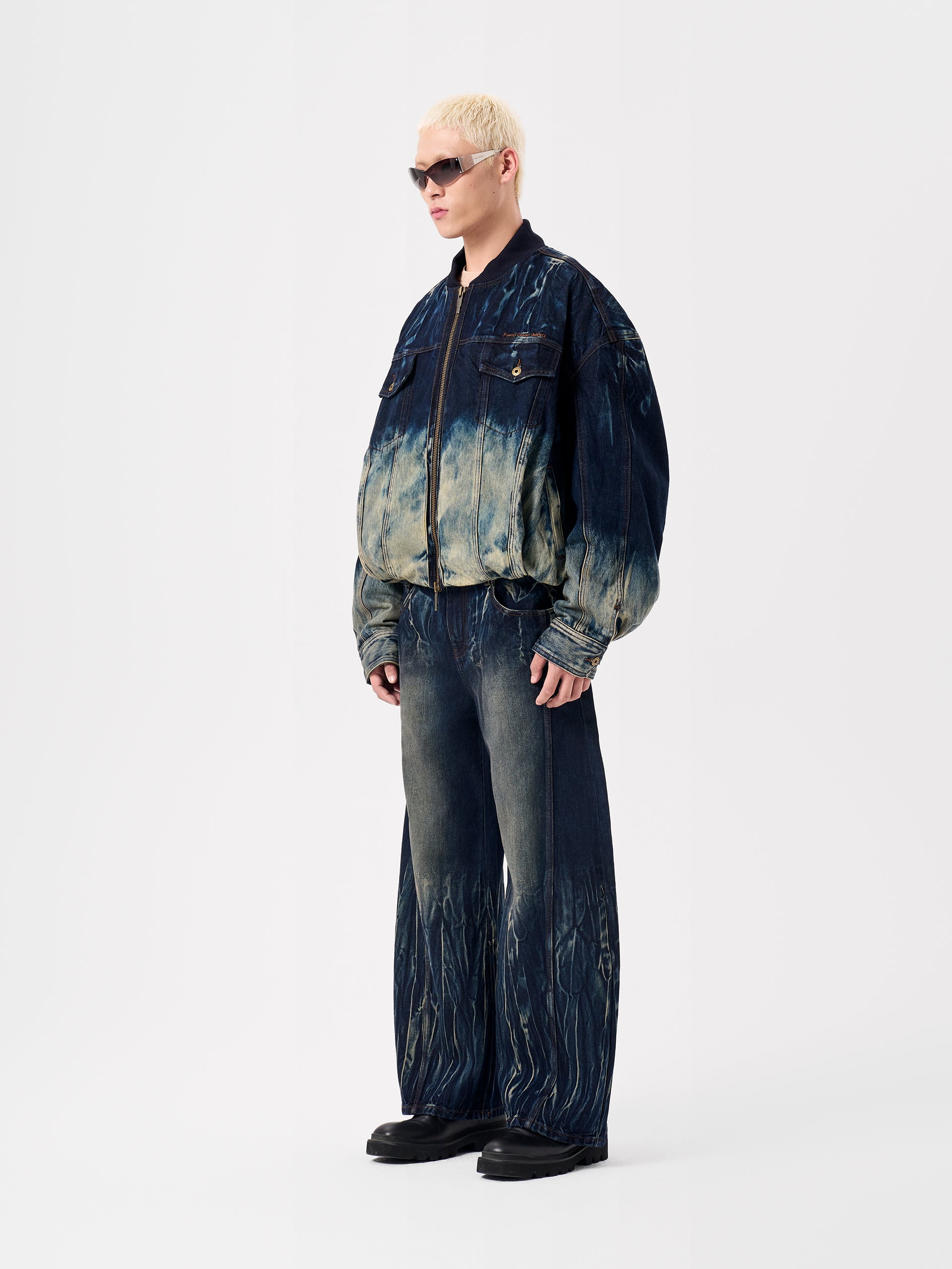 BLUE TIE-DYE DENIM JACKET