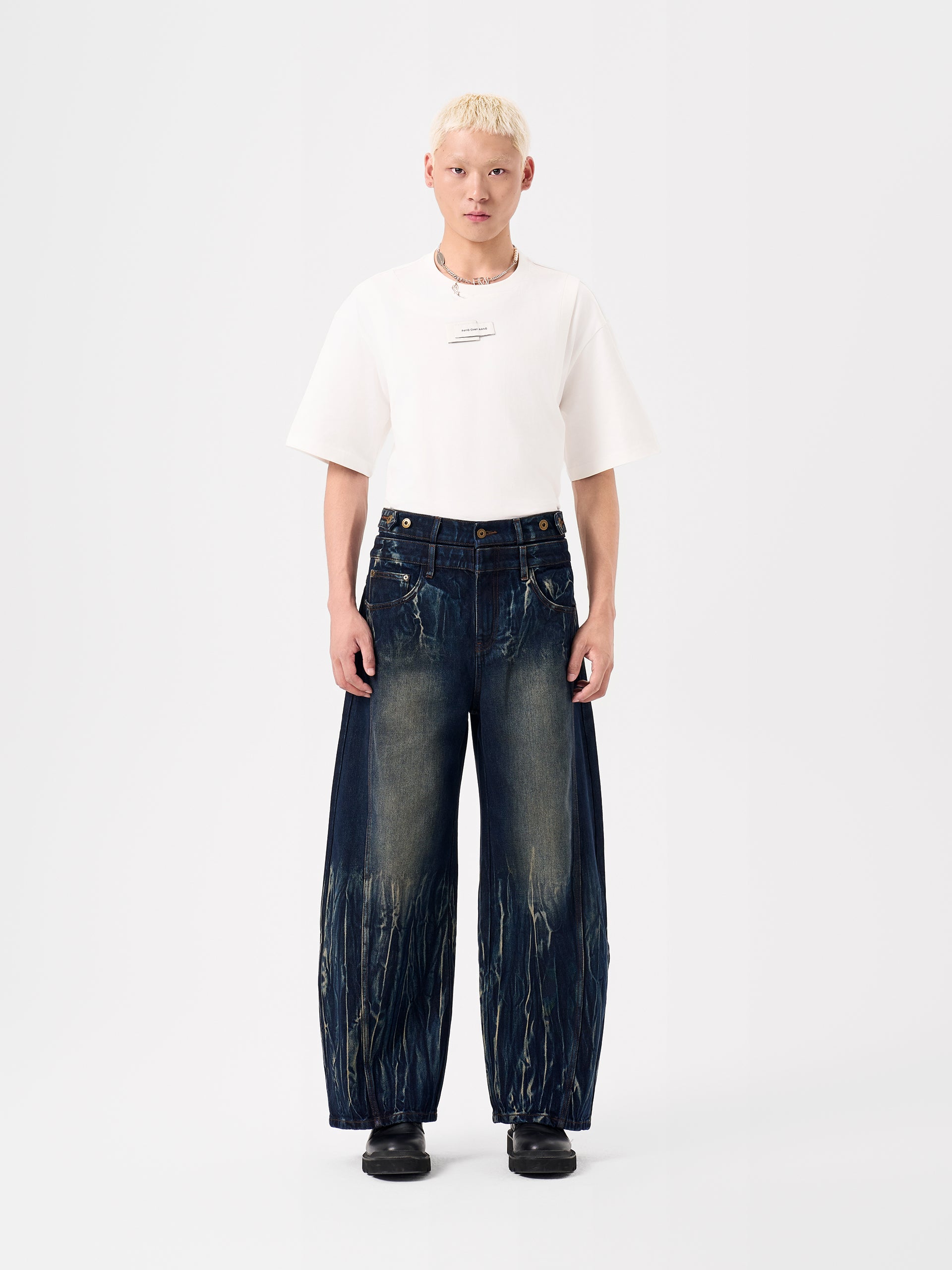 GRADIENT TIE-DYE DUAL WAISTBAND JEANS