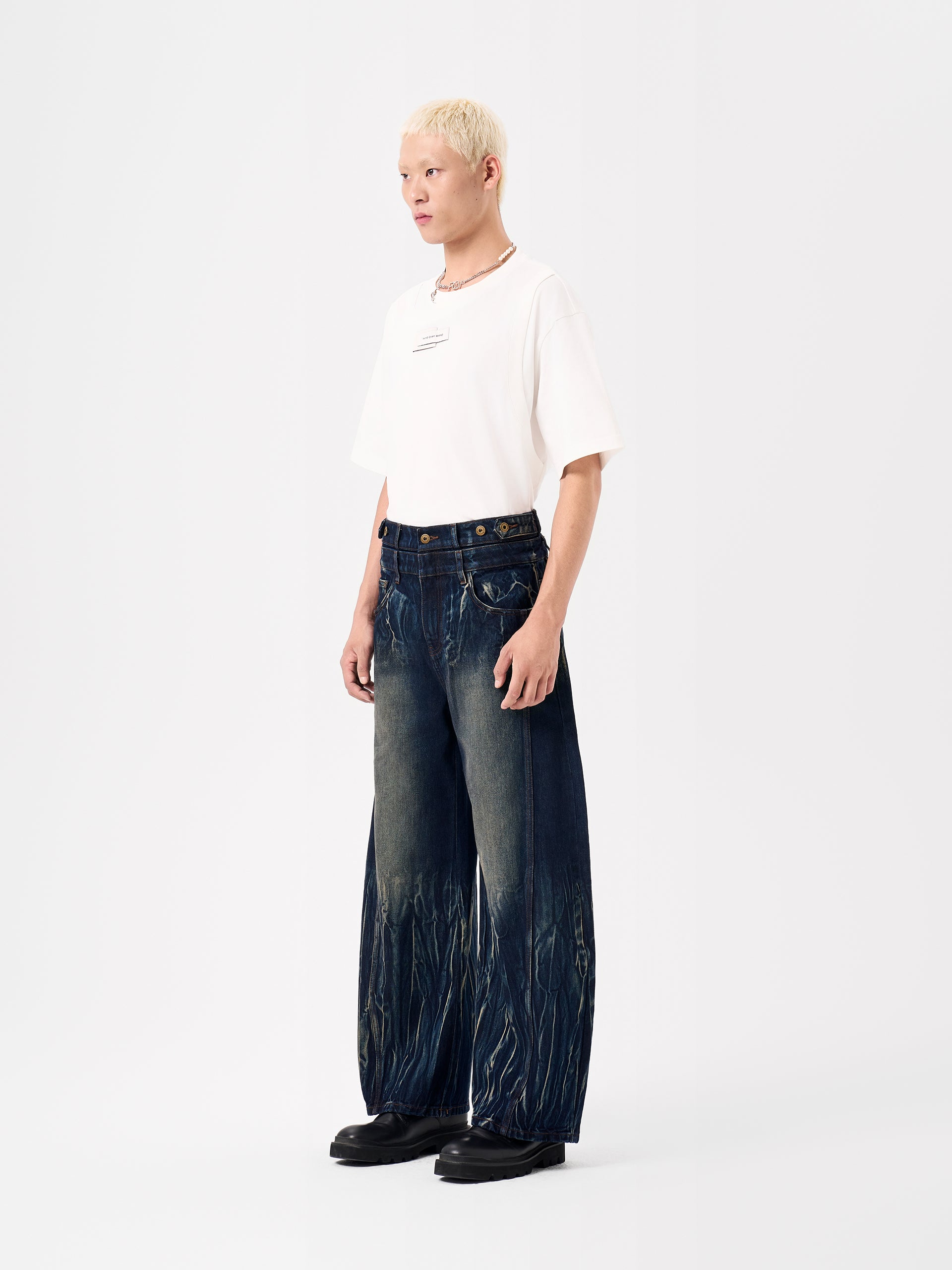 GRADIENT TIE-DYE DUAL WAISTBAND JEANS