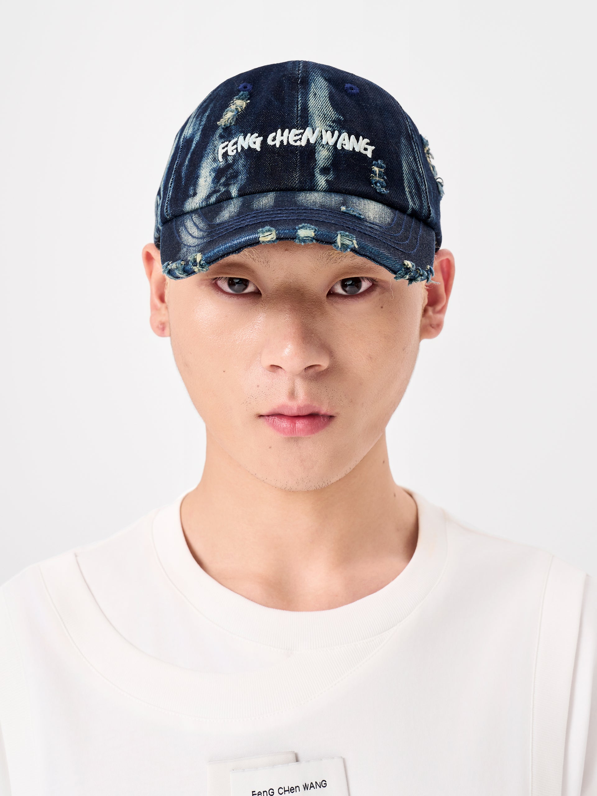 BLUE TIE-DYE DENIM BASEBALL CAP