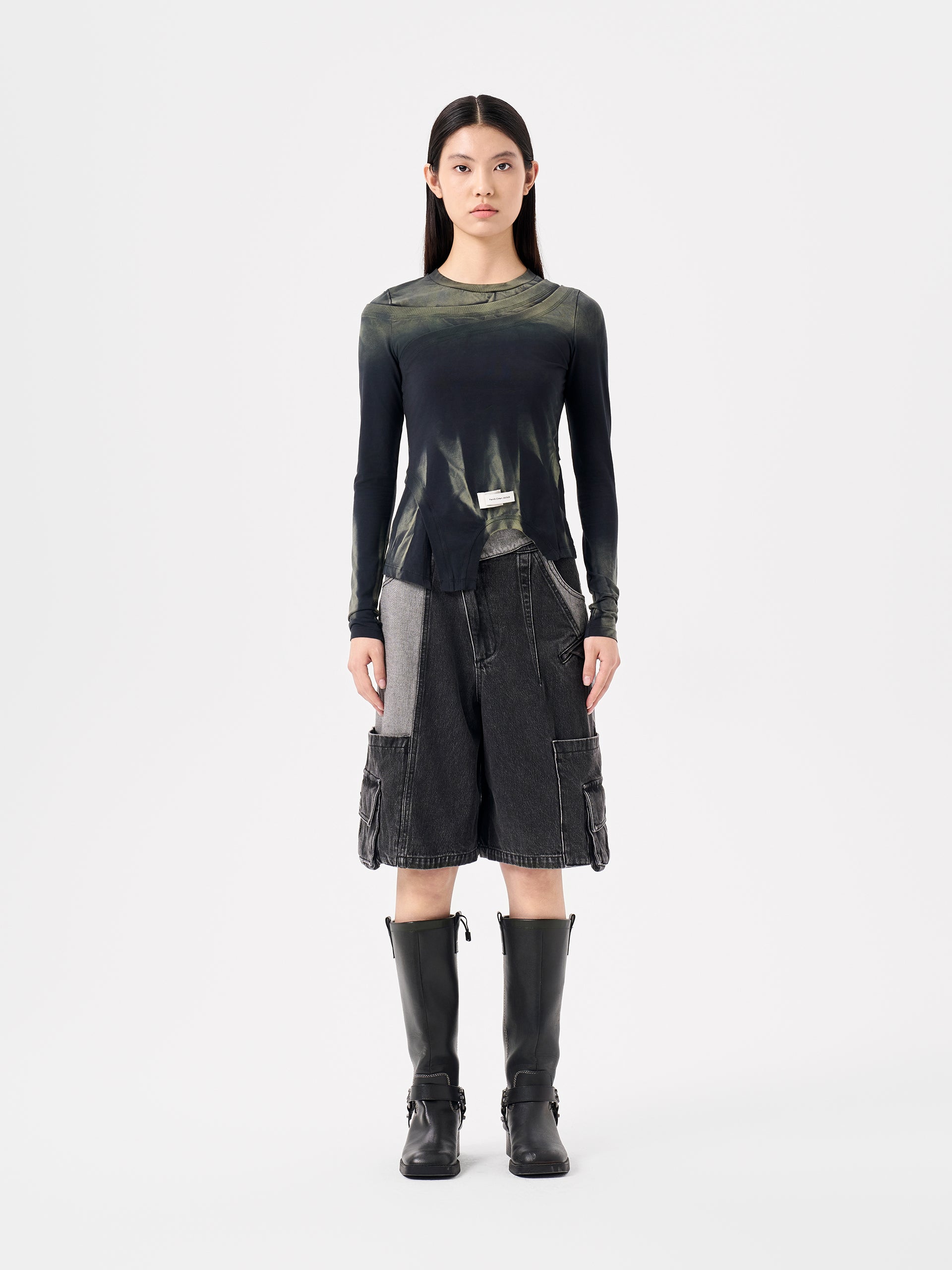 TIE-DYE 2-IN-1 DECONSTRUCTED BASE LAYER TOP