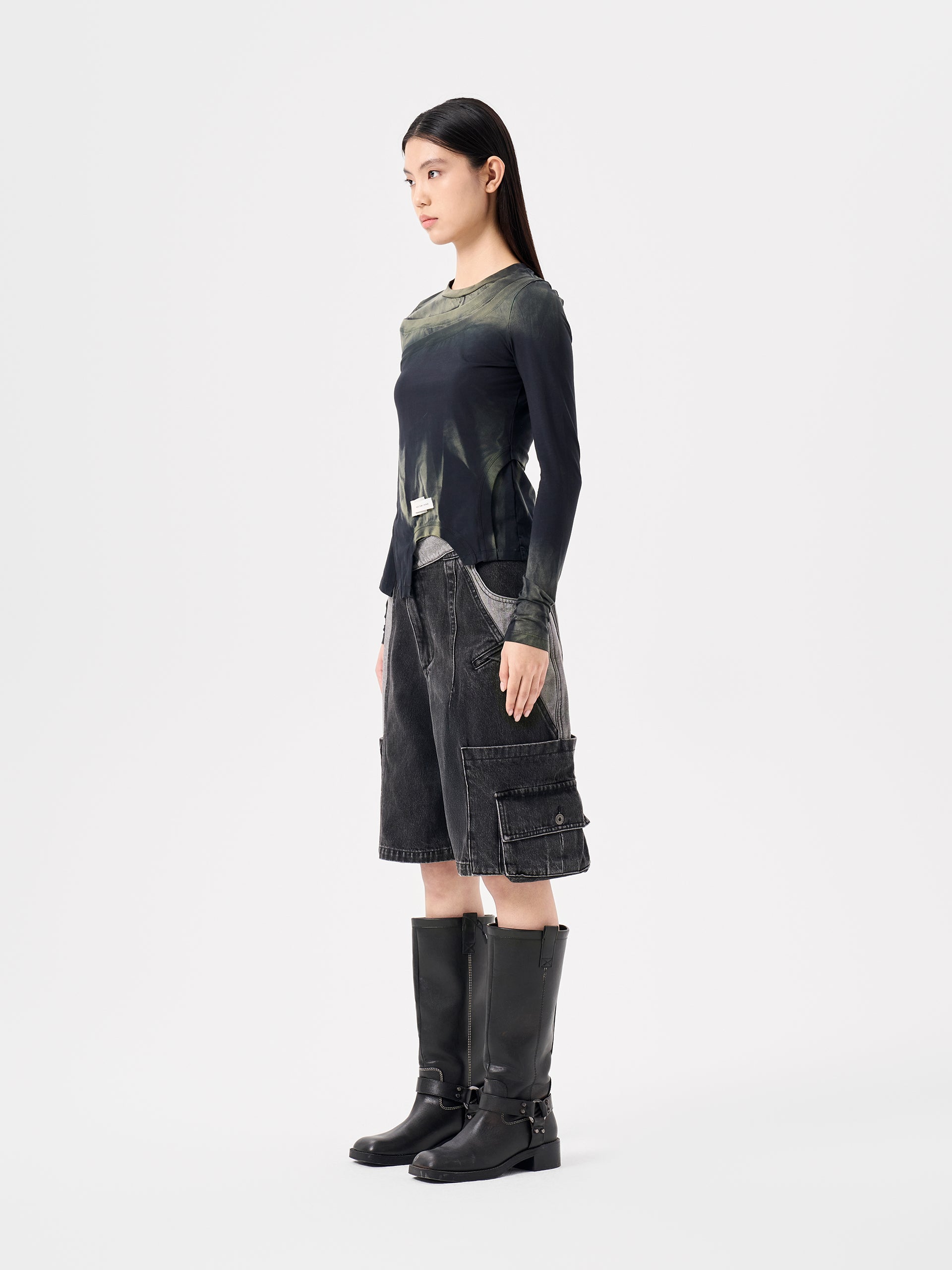 TIE-DYE 2-IN-1 DECONSTRUCTED BASE LAYER TOP