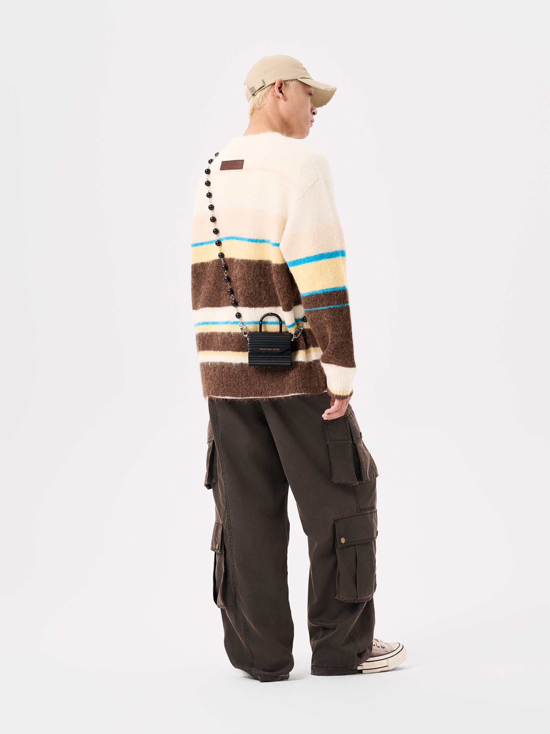 MULTICOLOR STRIPED JACQUARD KNIT PULLOVER