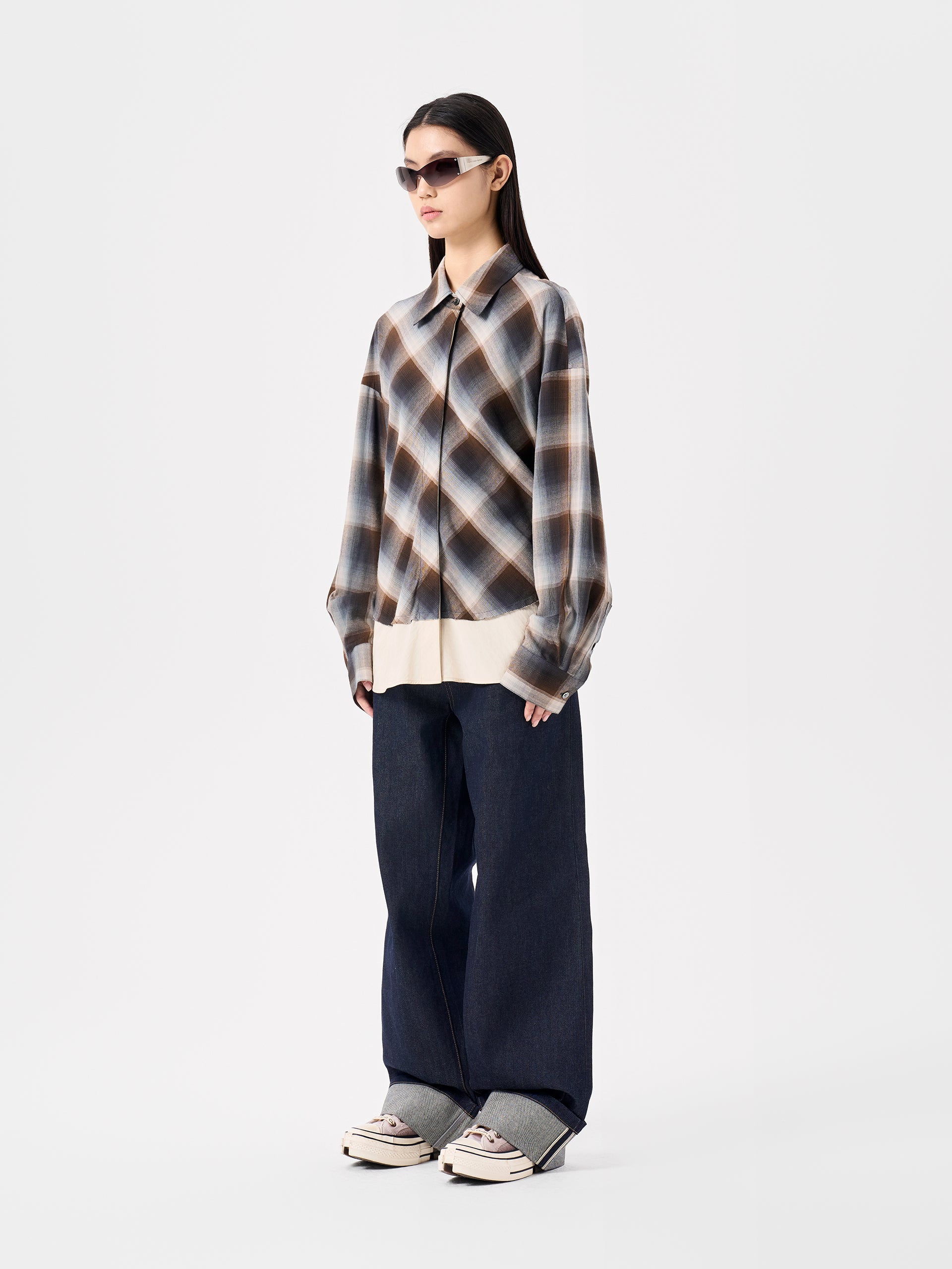 DECONSTRUCTED COLORBLOCK PLAID SHIRT