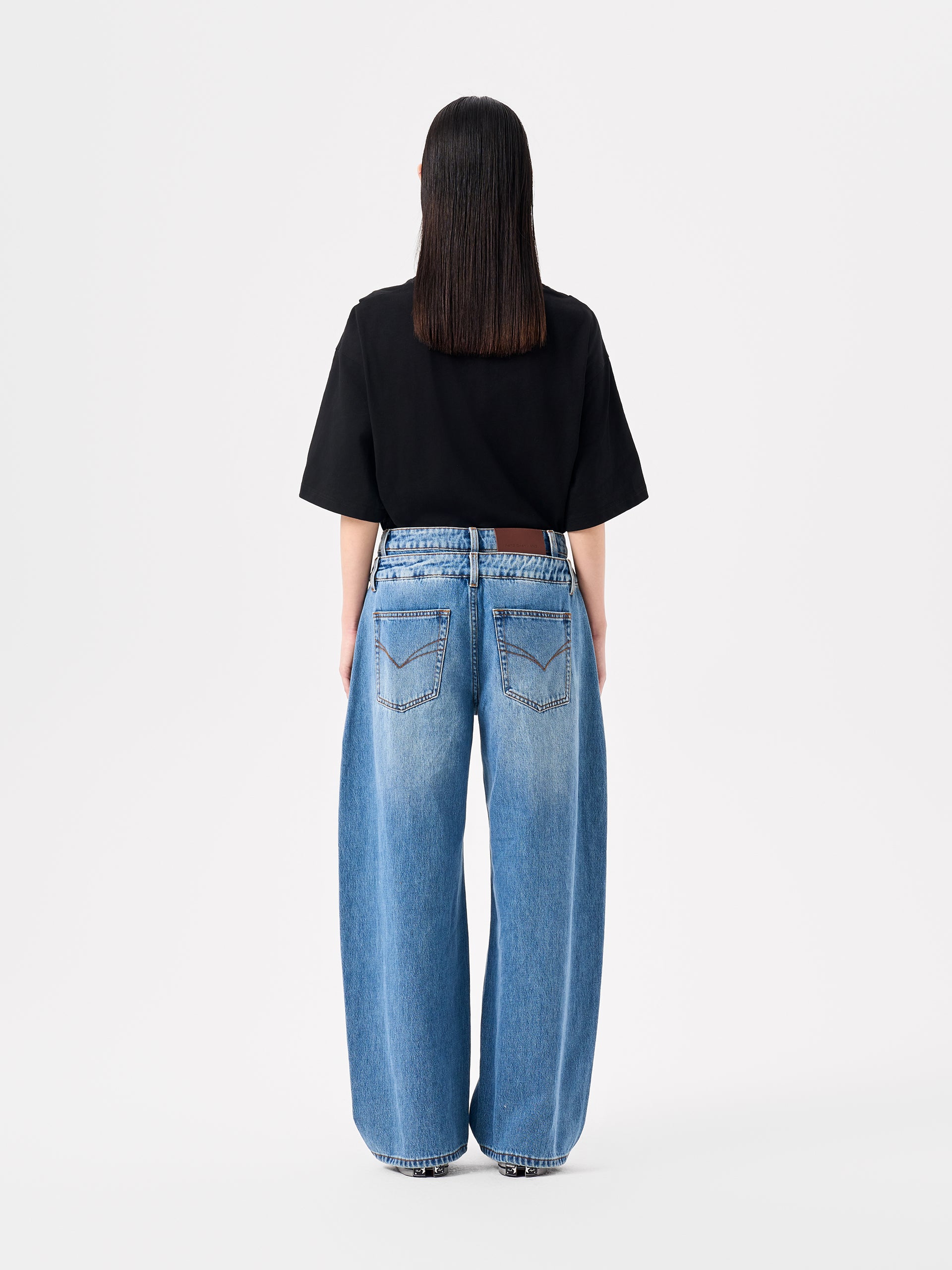 DECONSTRUCTED COLORBLOCK WOOL CASUAL PANTS
