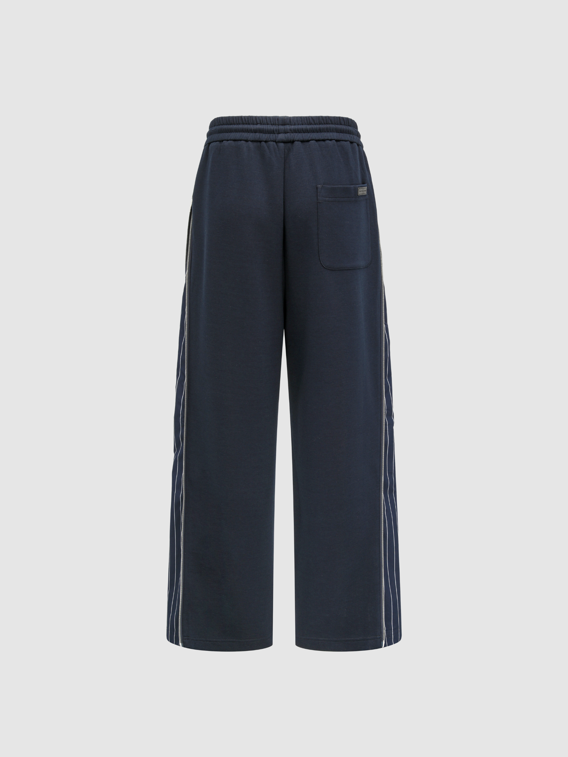 NAVY PATCHWORK STRIPED PANTS