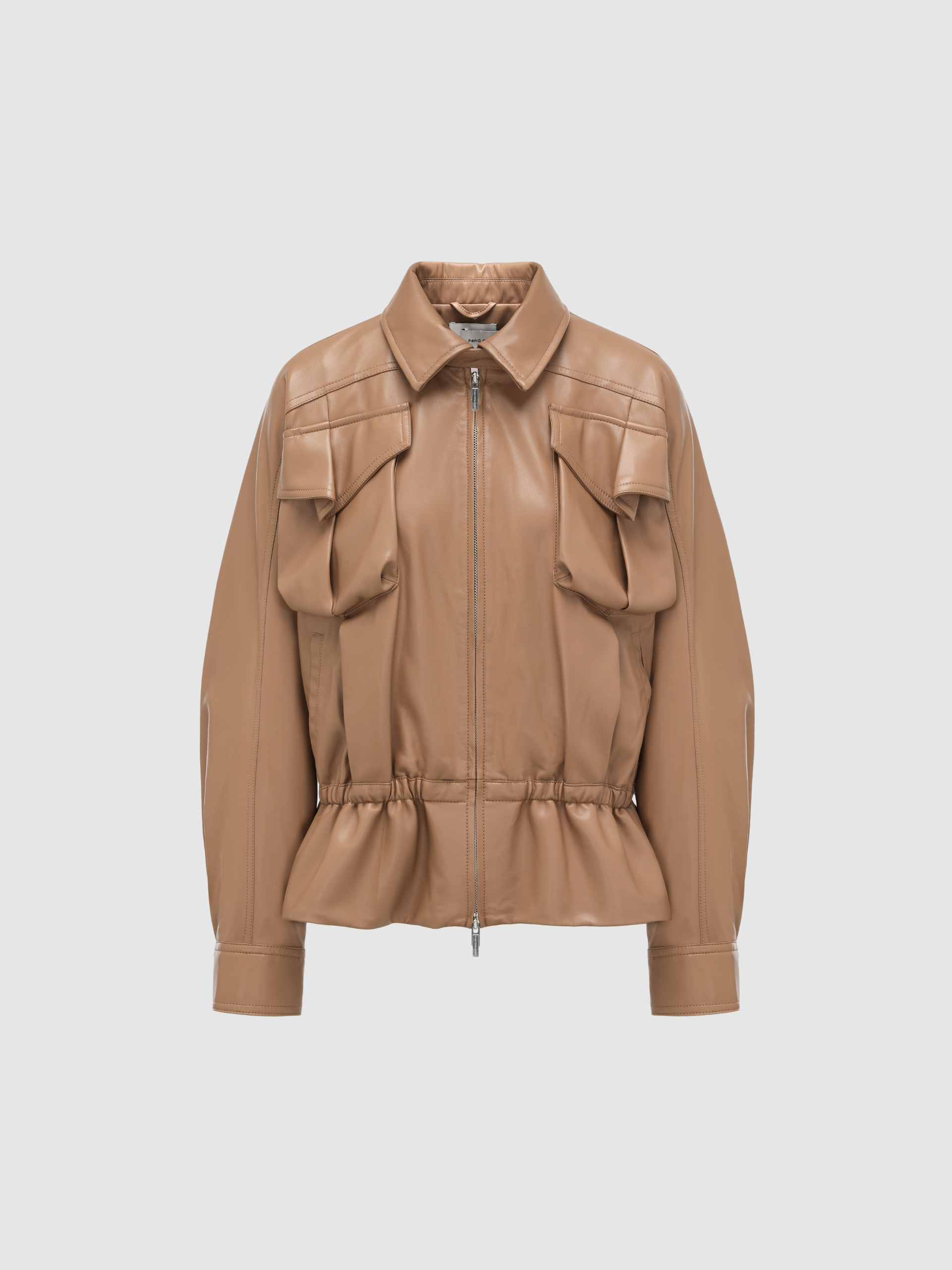 KHAKI ELASTIC WAIST JACKET
