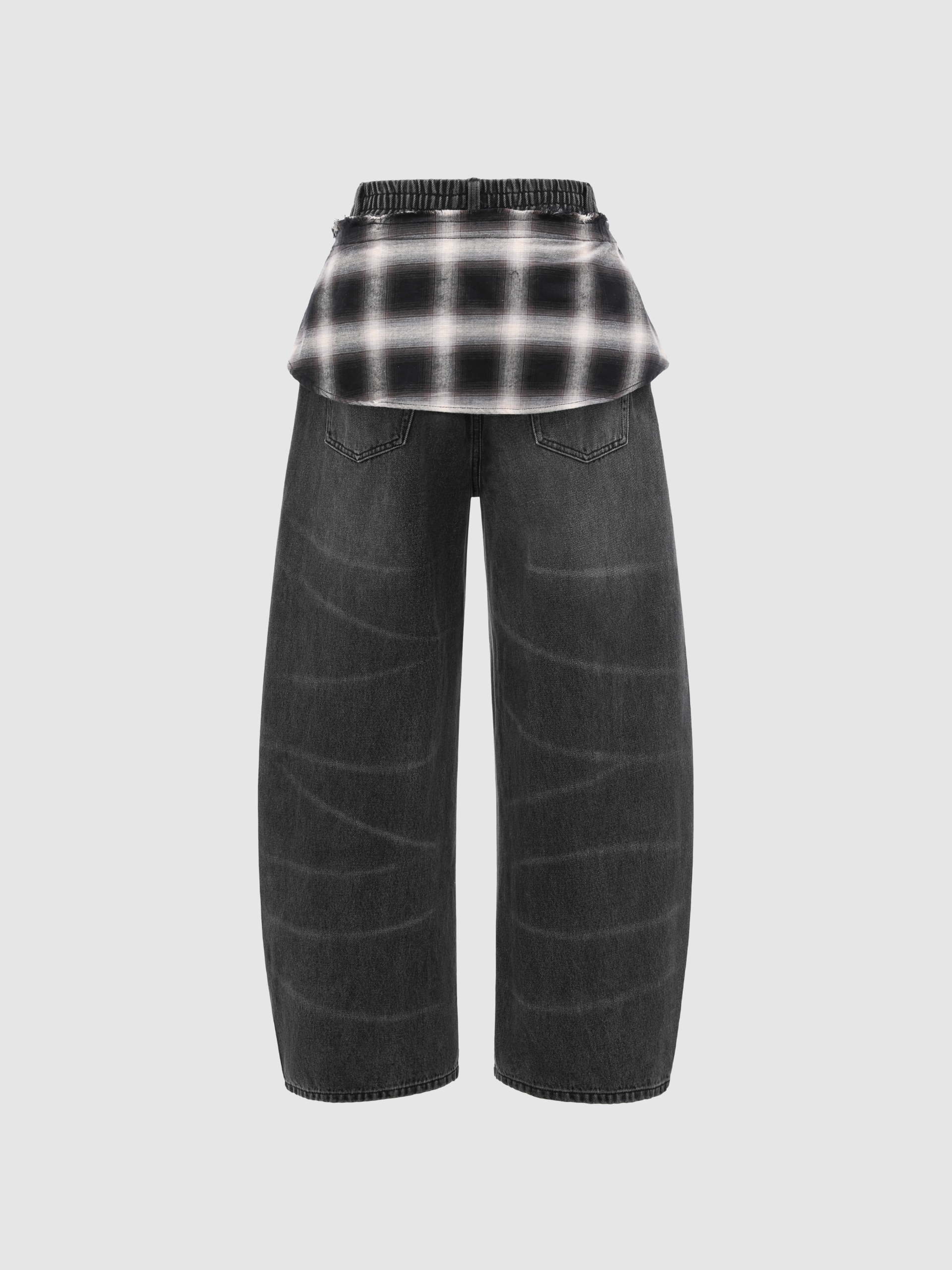 2-IN-1 WASHED DENIM PANTS