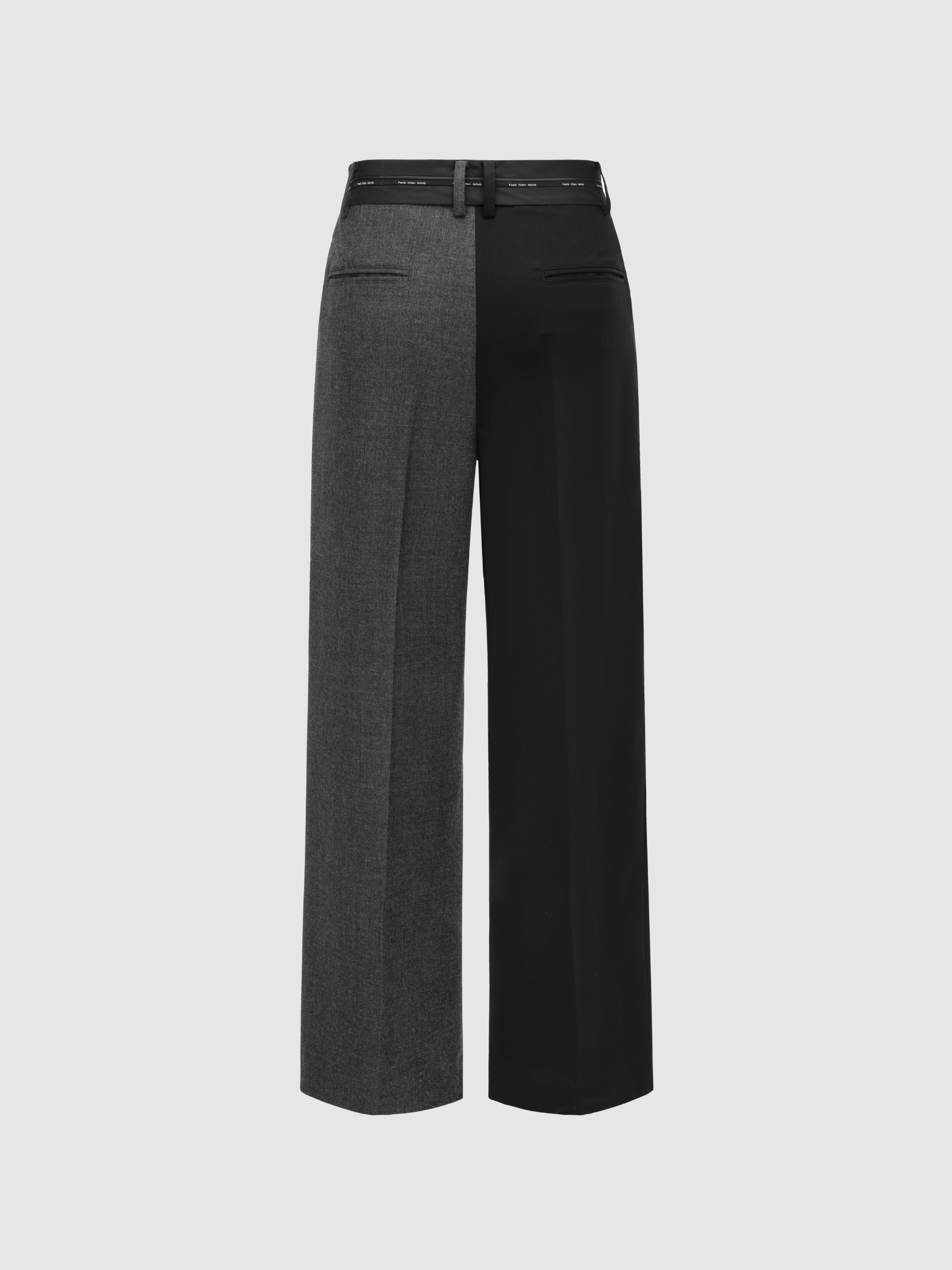 BLACK AND GREY TWO-TONE TAILORED TROUSERS