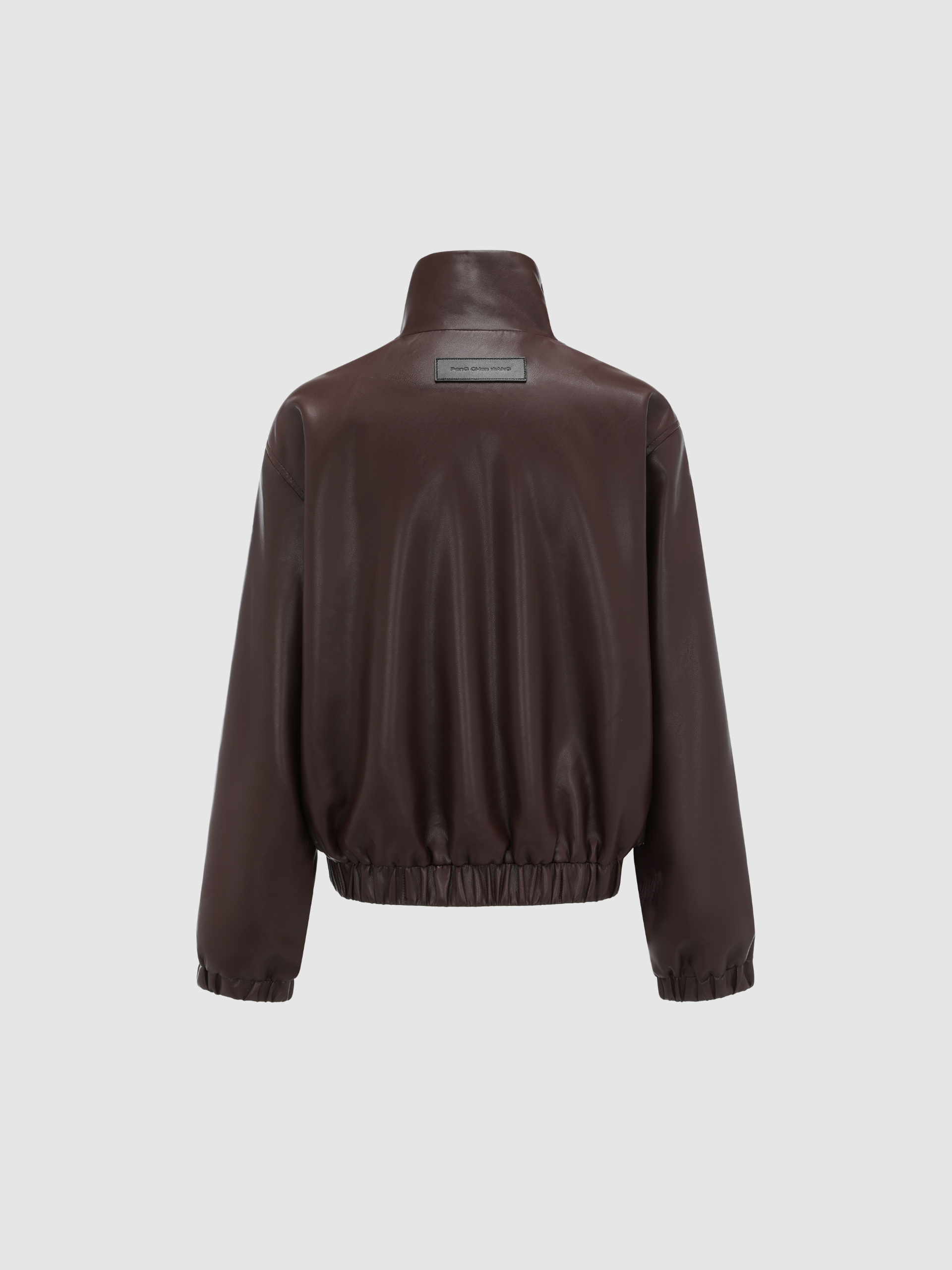 STRIPED PANEL STAND COLLAR ZIP JACKET