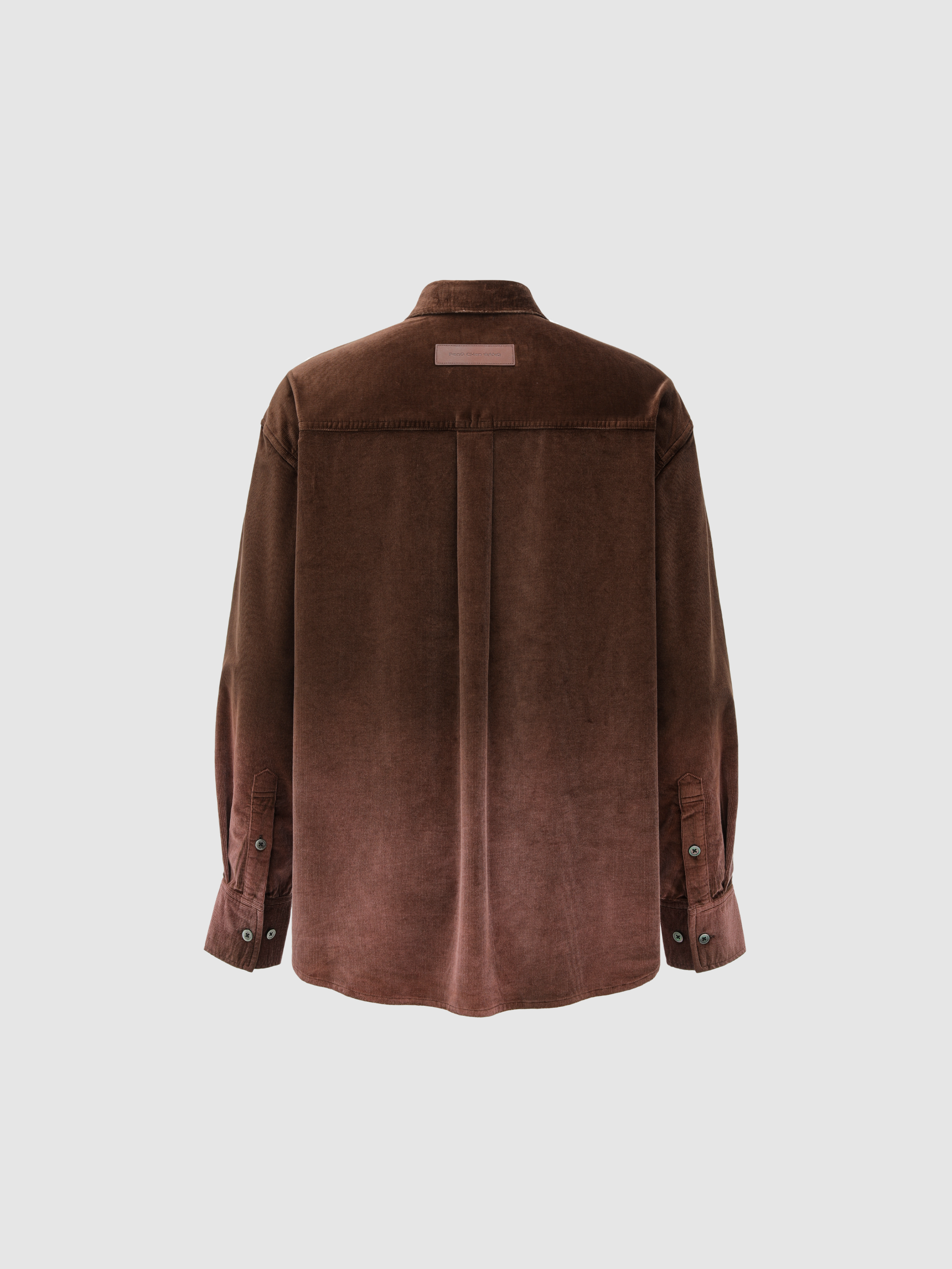 BROWN FINE CORDUROY GRADIENT-WASHED SHIRT