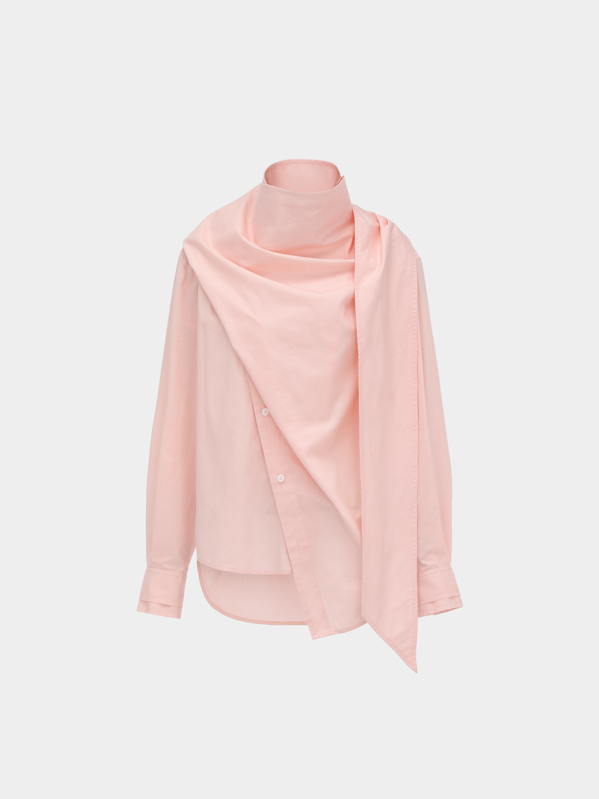 PINK DRAPED BLOUSE WITH SCARF