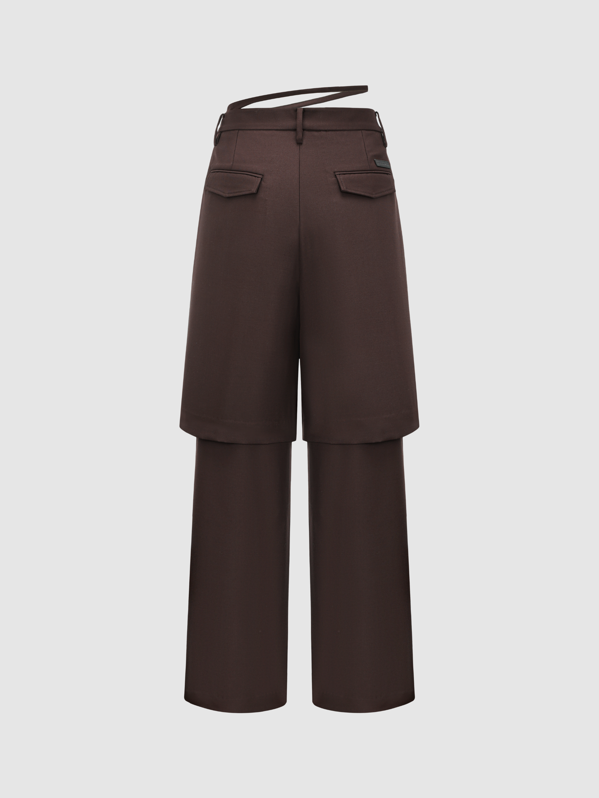 DARK BROWN 2-IN-1 TROUSERS
