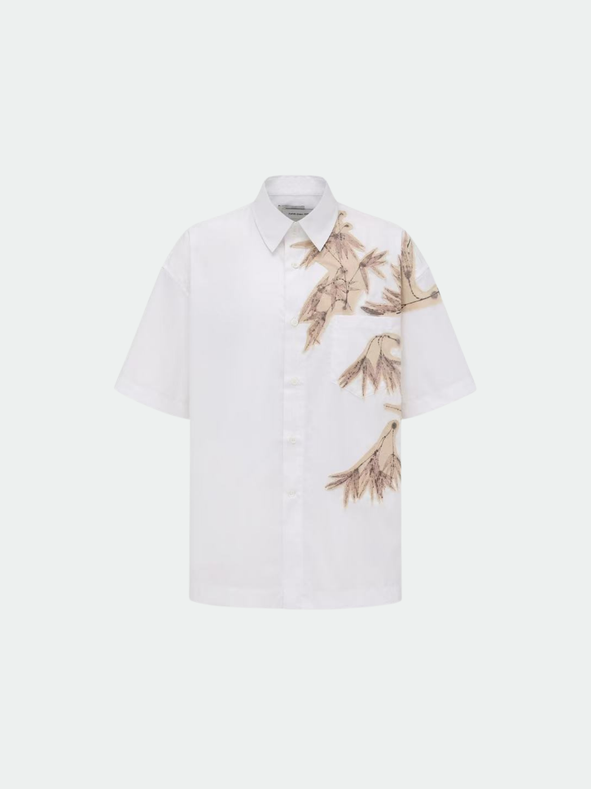 BAMBOO HAND APPLIQUED SHORT SLEEVE SHIRT - Feng Chen Wang