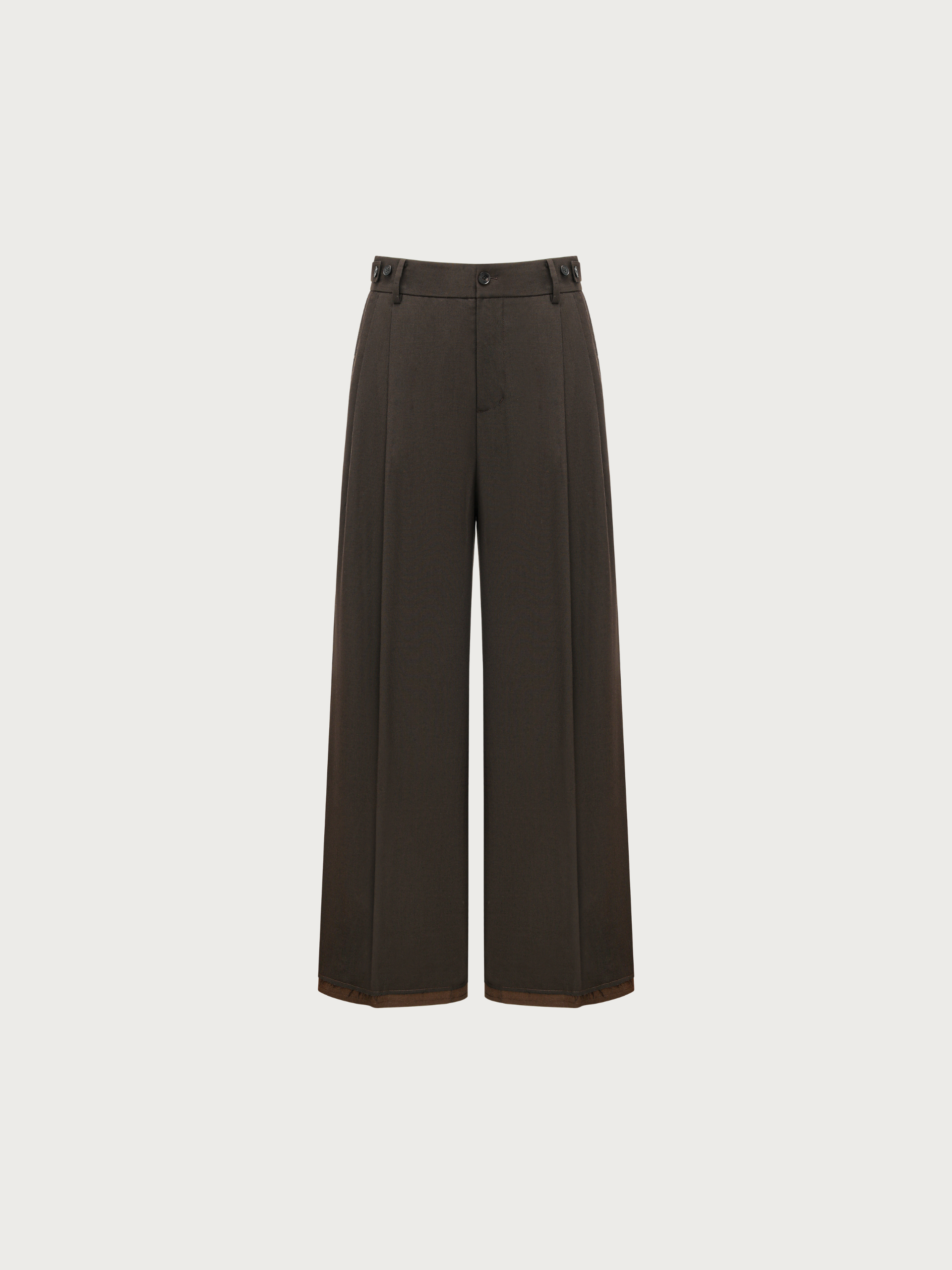DECONSTRUCTING WOOL CASUAL TROUSERS