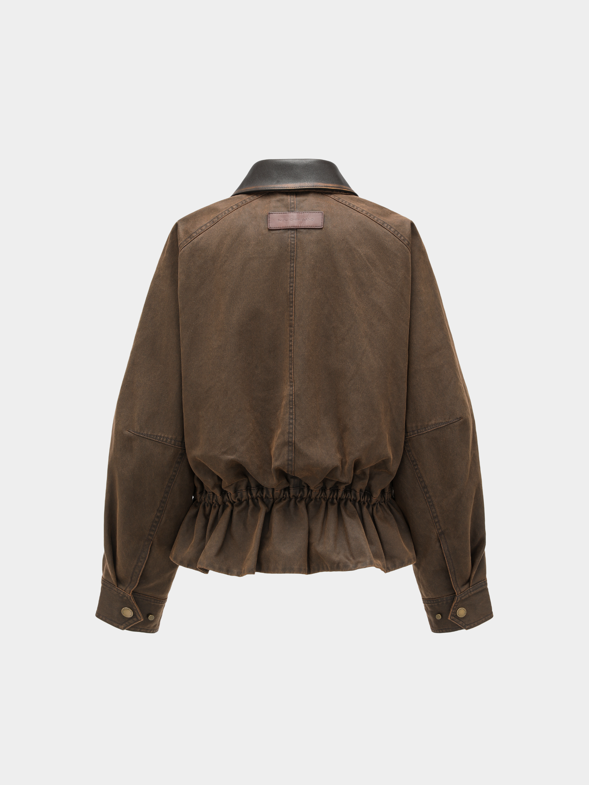 BROWN ELASTIC WAIST JACKET