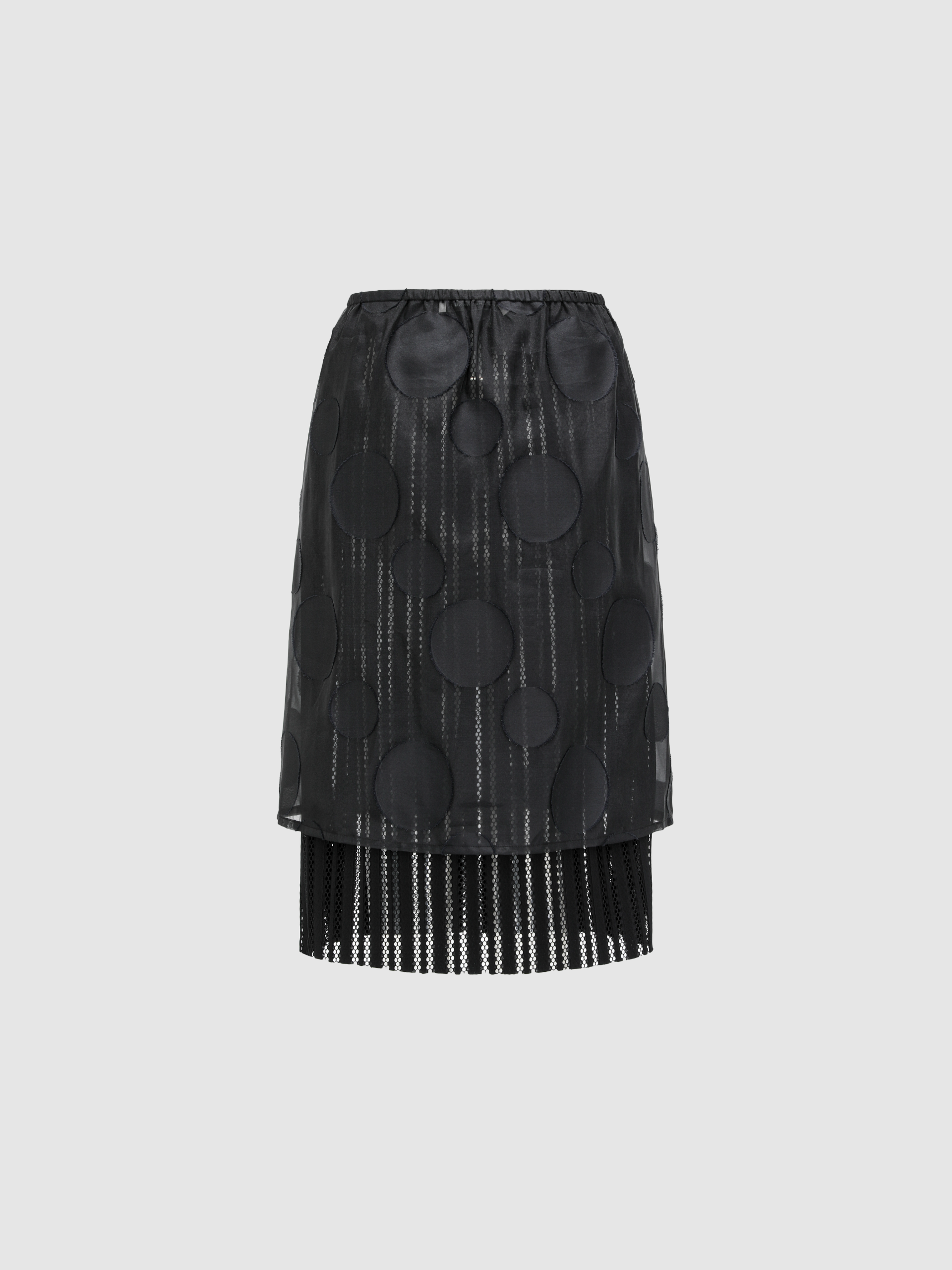 BLACK TWO-PIECE MIDI SKIRT