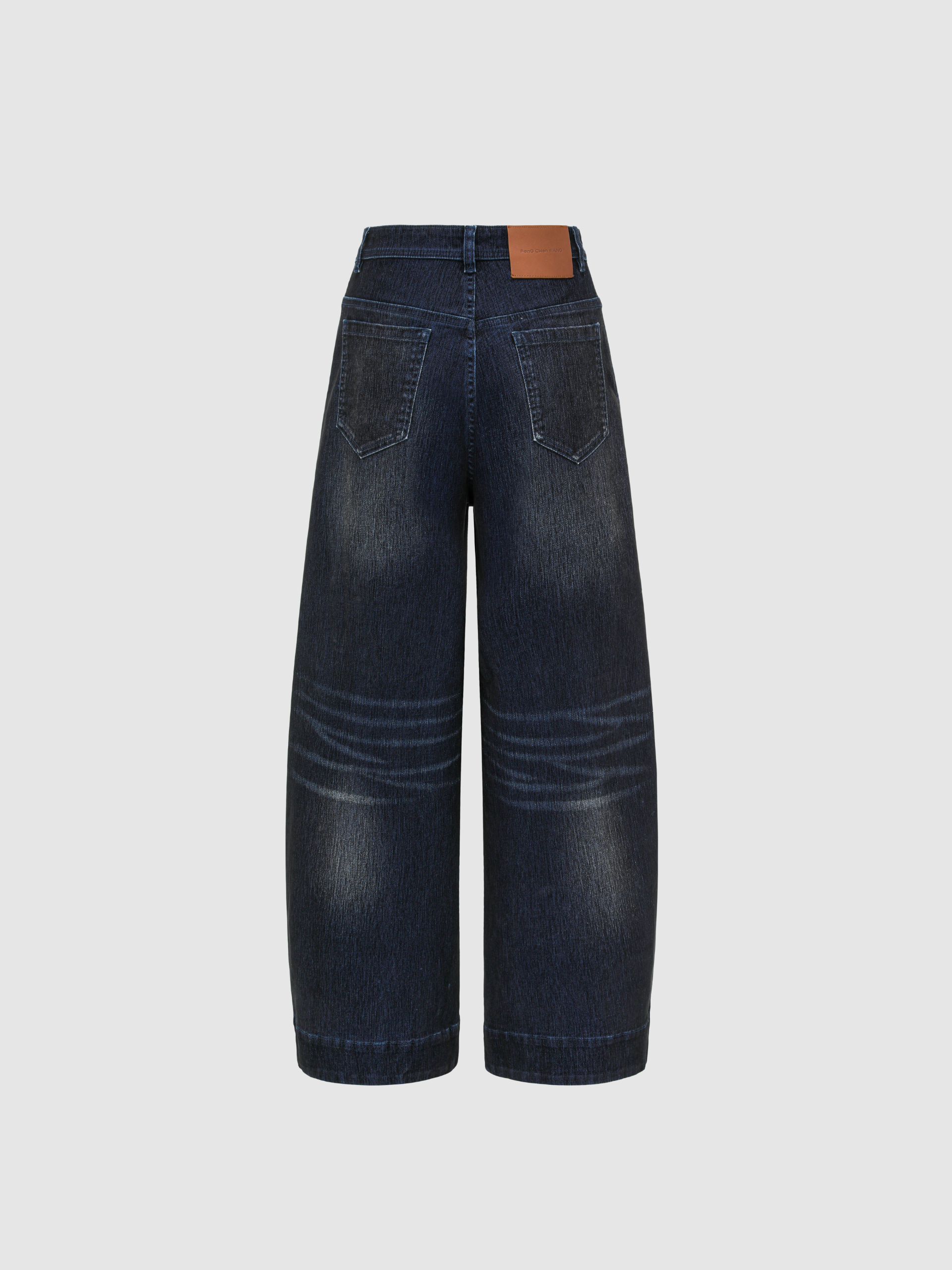 NAVY FLOCKED JEANS