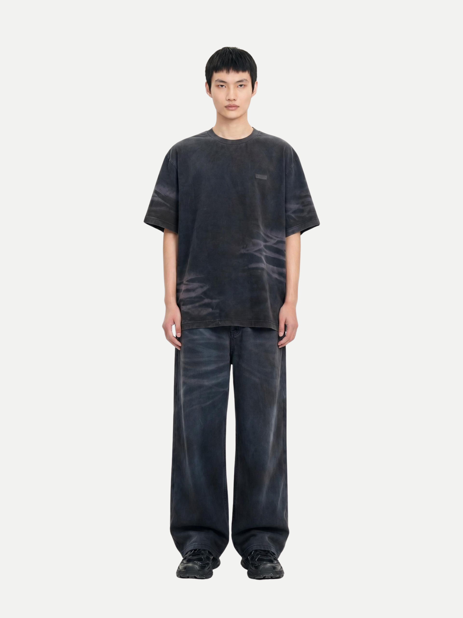 DARK NAVY WASHED SPRAY-DYED T-SHIRT
