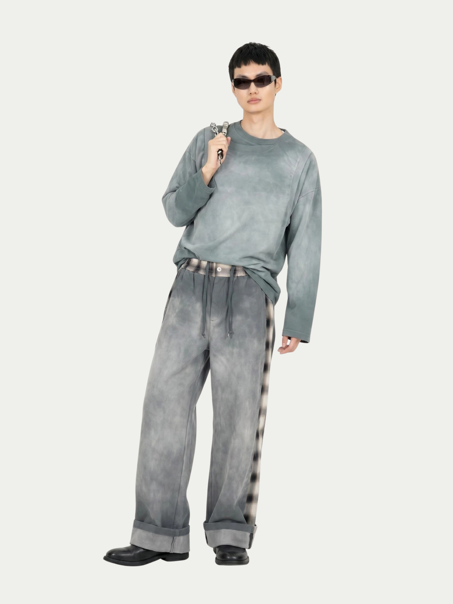 PATCHED PANEL JERSEY TROUSERS - Feng Chen Wang