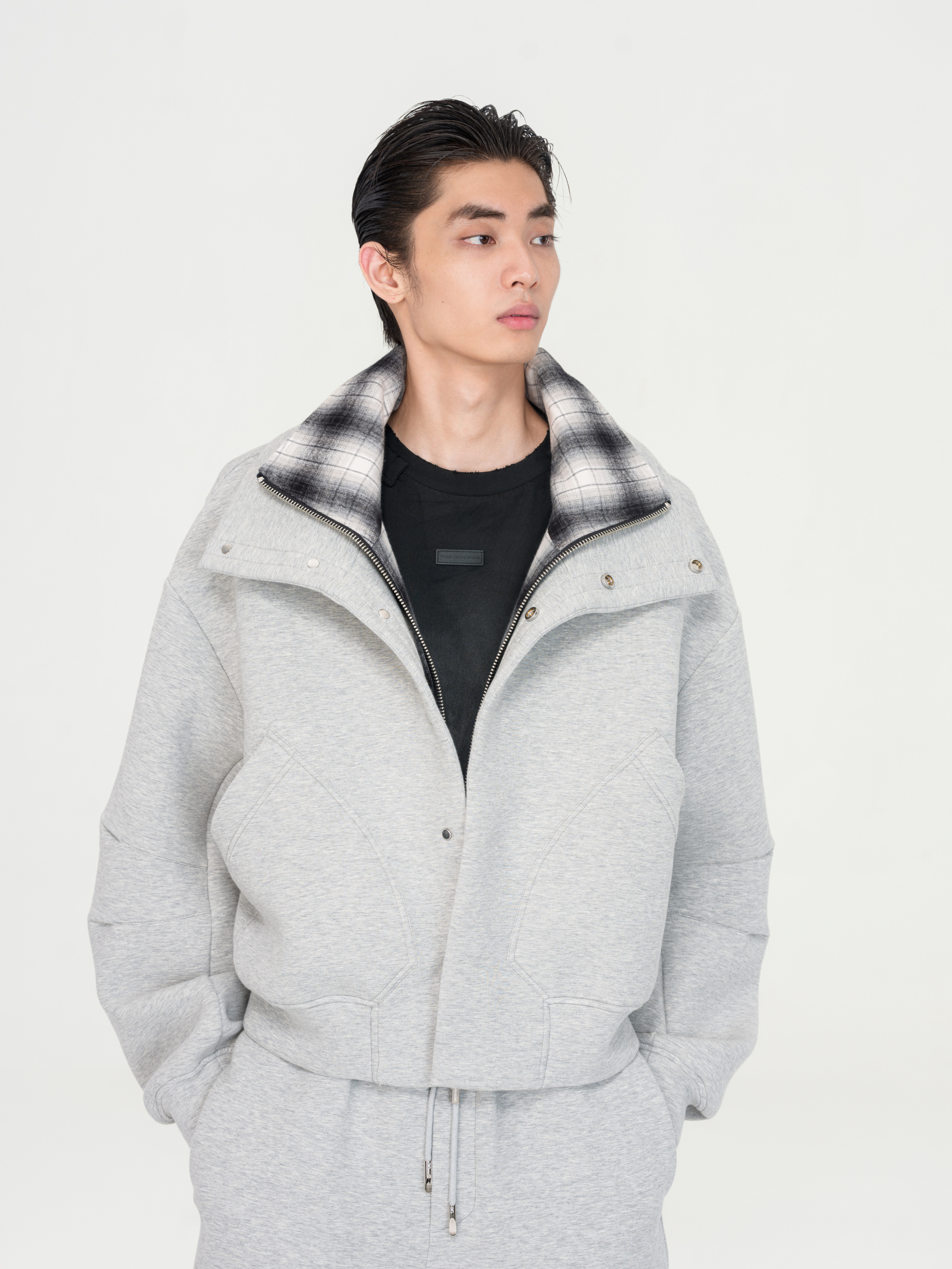 GREY SCUBA KNIT JACKET