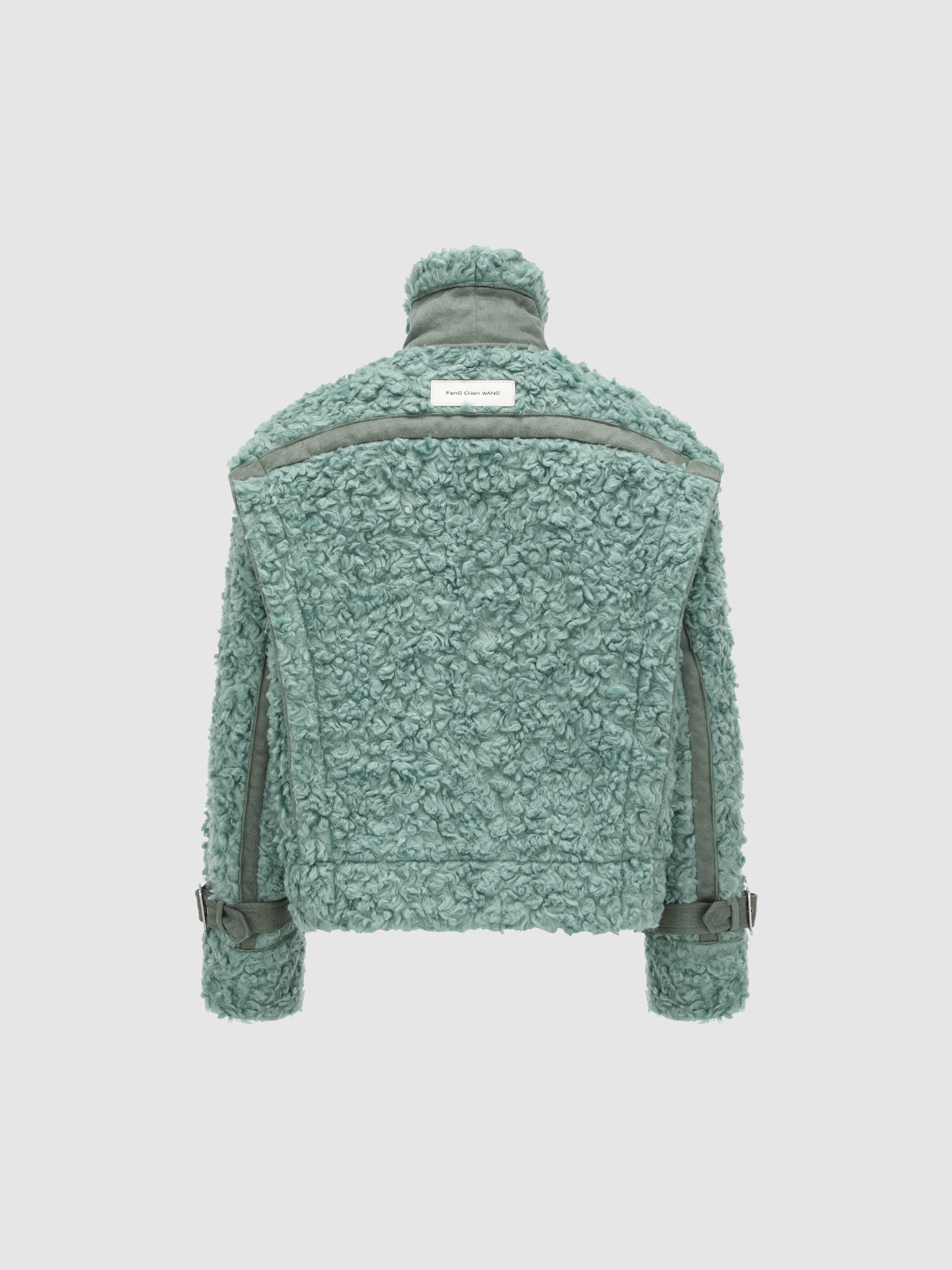 REVERSIBLE FAUX SHEARLING DOUBLE-COLLAR JACKET
