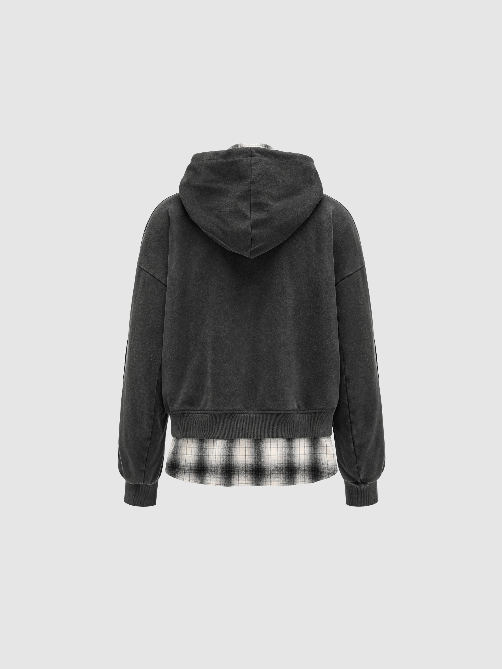 BLACK TWO-IN-ONE HOODIE