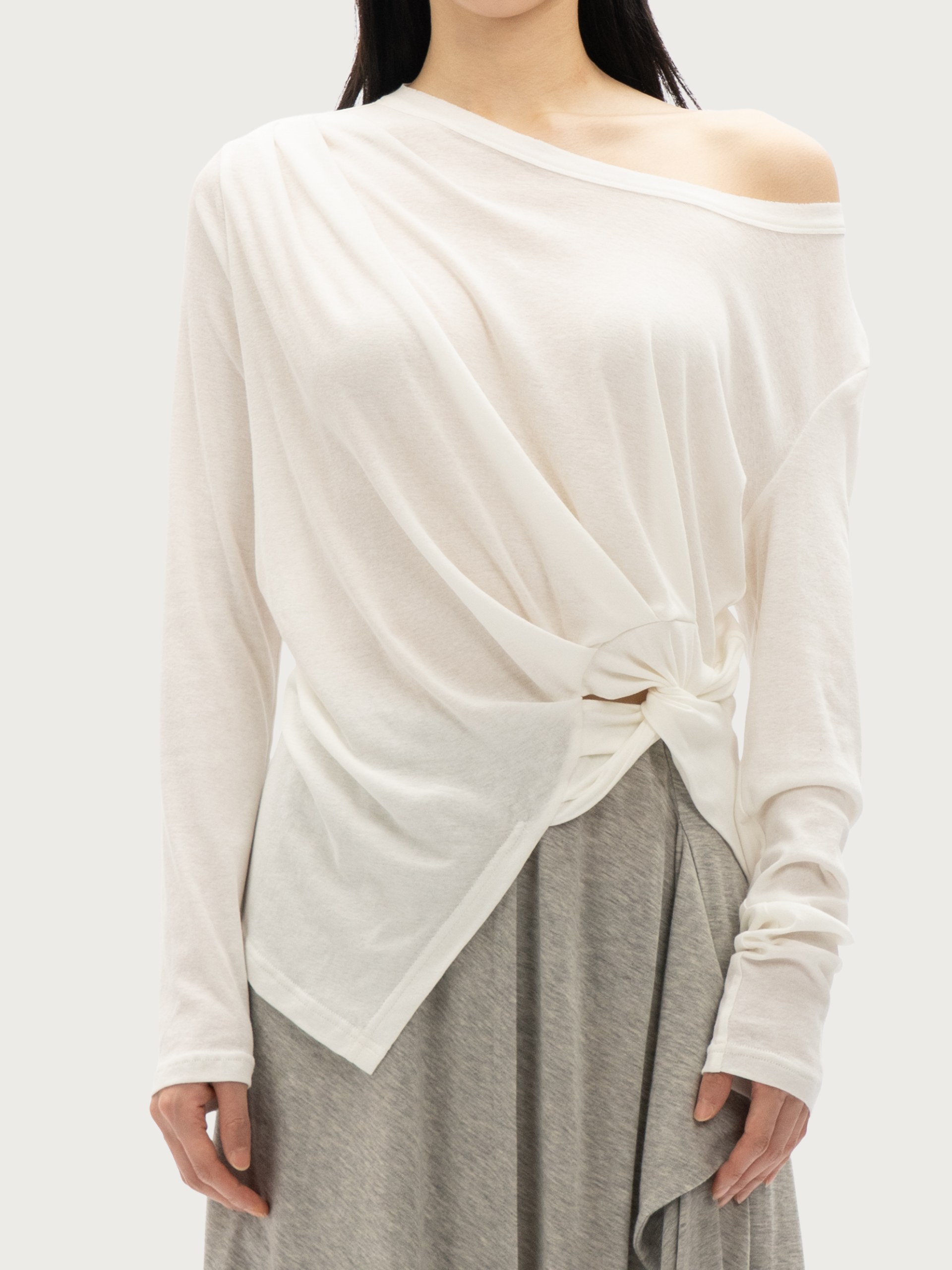 JERSEY TOP WITH KNOTTED - Feng Chen Wang
