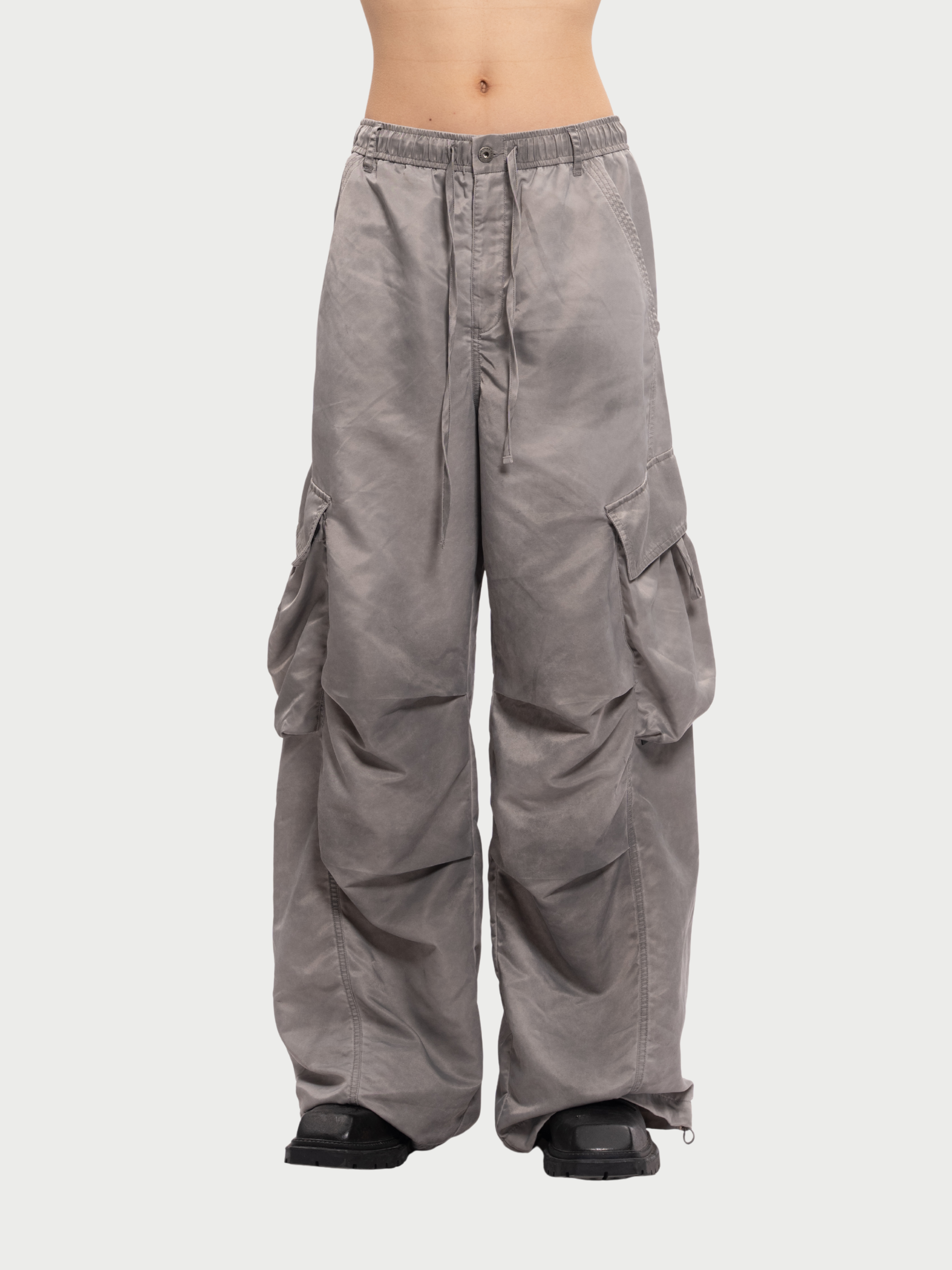 SANDWASHED NYLON CARGO PANTS - Feng Chen Wang