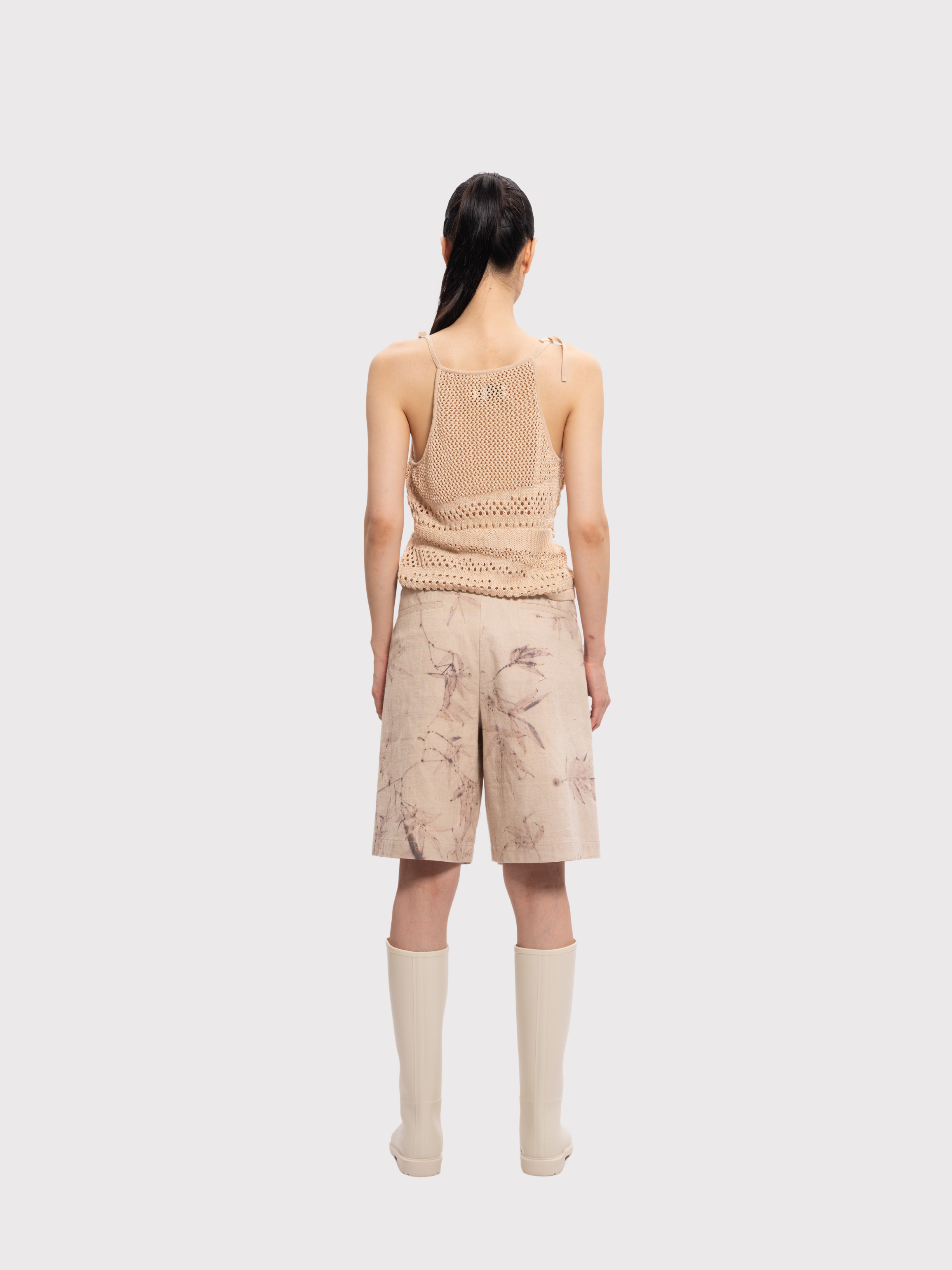 BAMBOO-WEAVE INSPIRED MULTI-KNIT TIE-BACK VEST - Feng Chen Wang