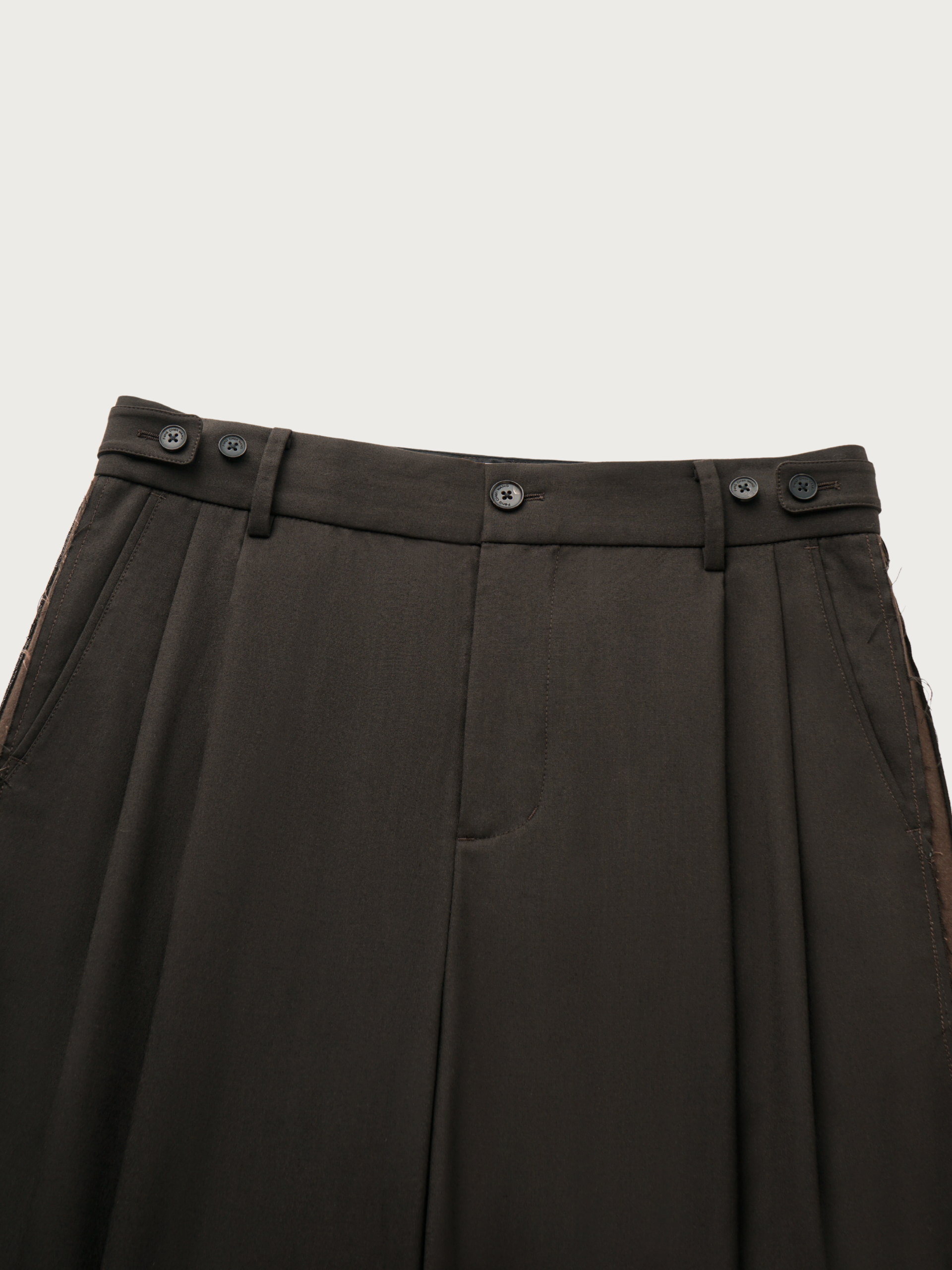 DECONSTRUCTING WOOL CASUAL TROUSERS