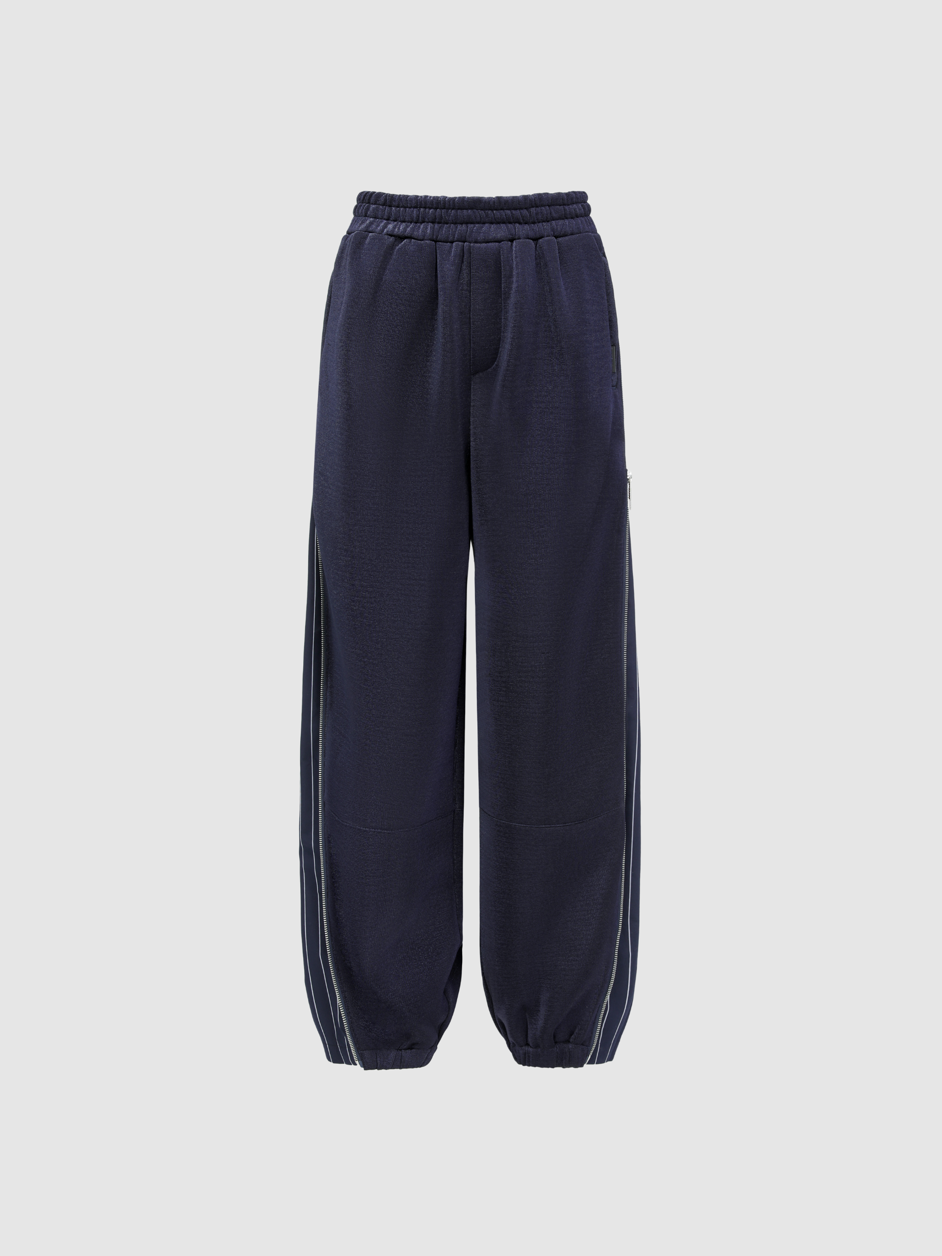 NAVY SUBTLE SHIMMER STRIPED PANEL PANTS