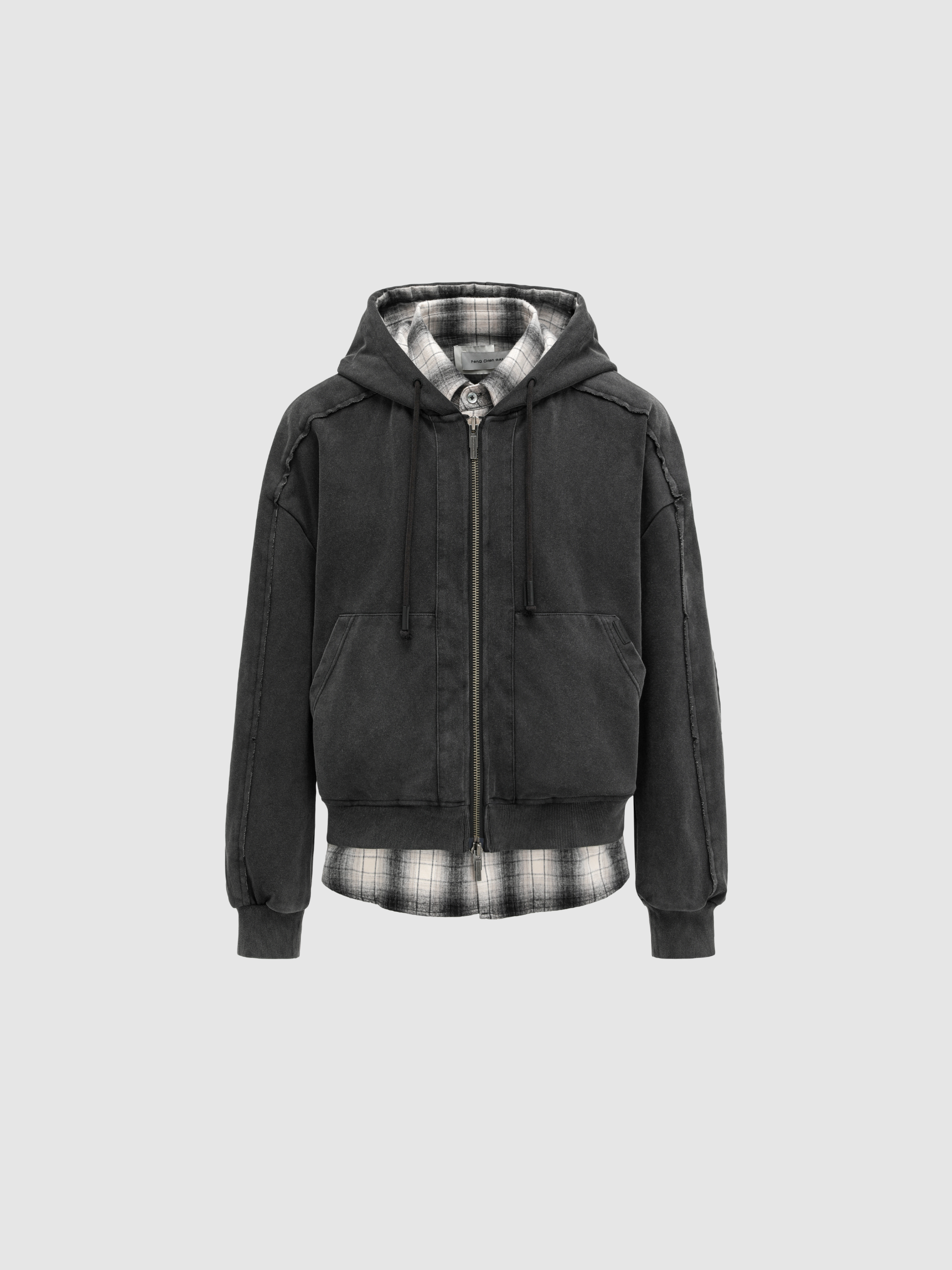 BLACK TWO-IN-ONE HOODIE