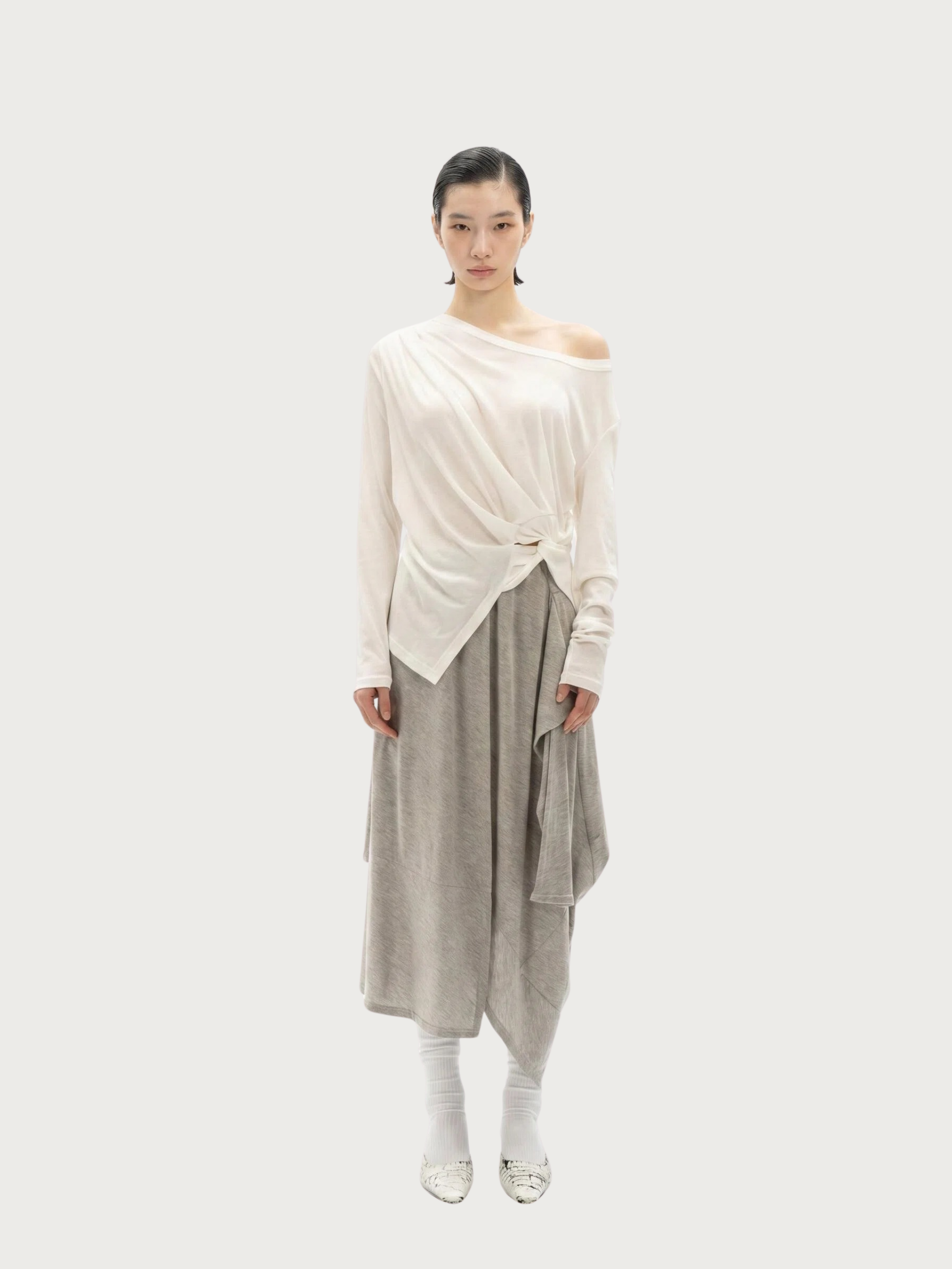 JERSEY TOP WITH KNOTTED - Feng Chen Wang