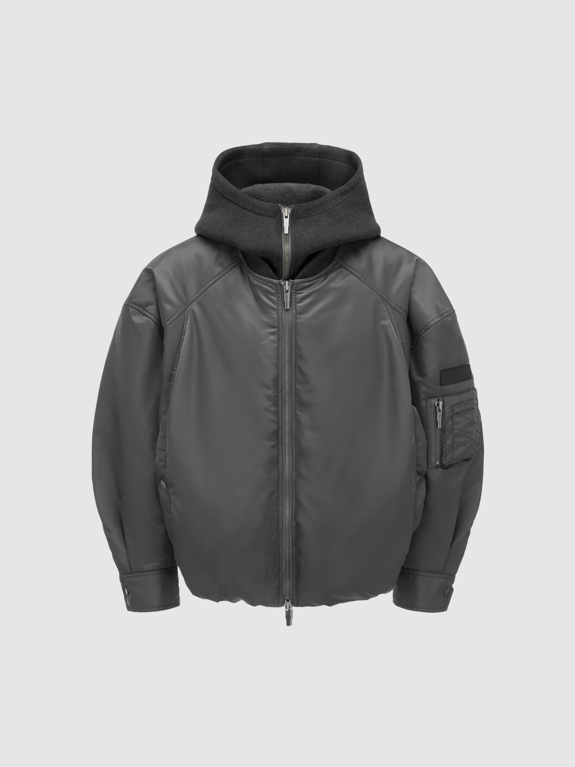 GREY TWO-IN-ONE NYLON PADDED JACKET GREY TWO-IN-ONE NYLON PADDED JACKET