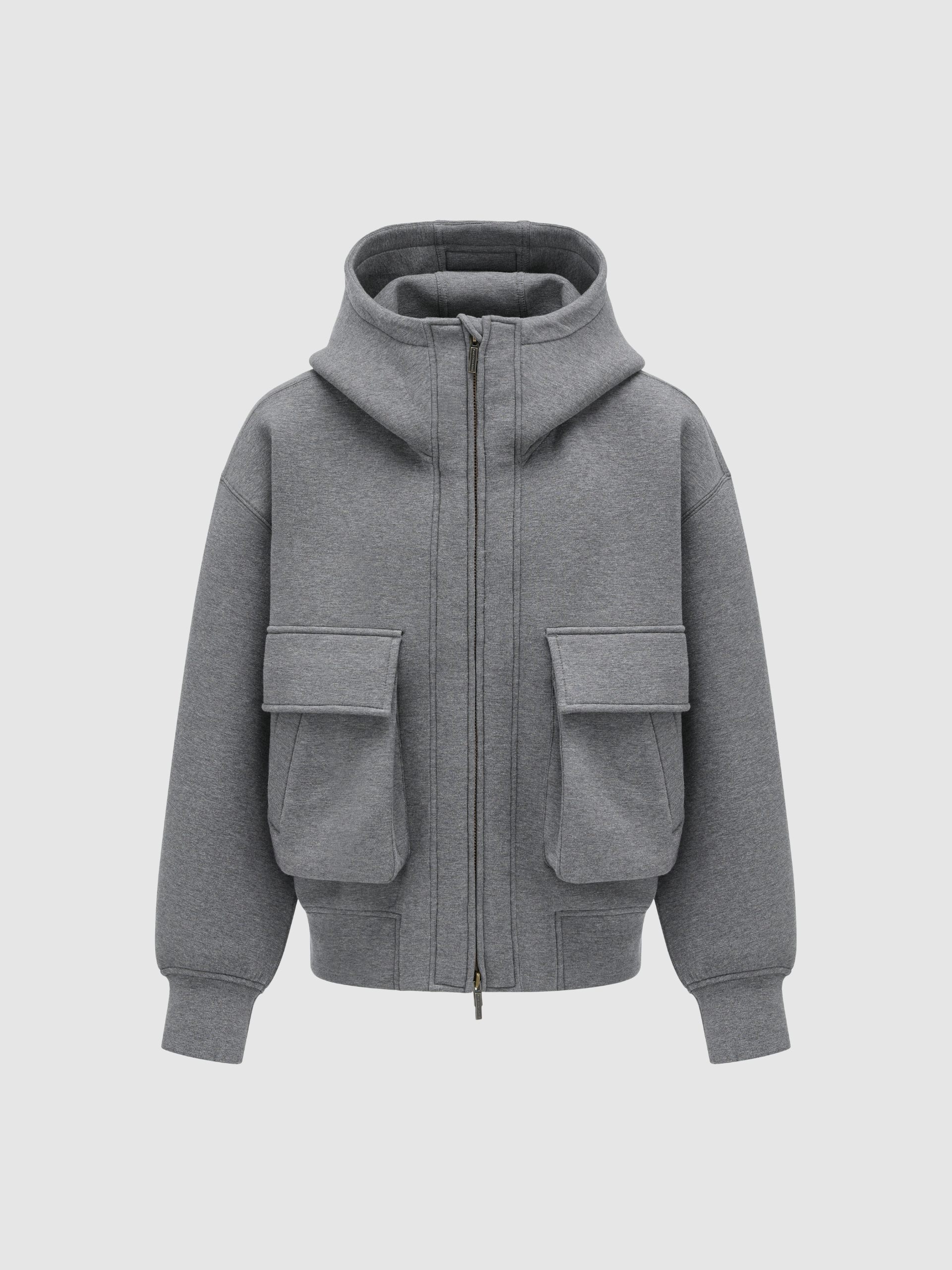 GREY SPACER ZIP-UP HOODIE