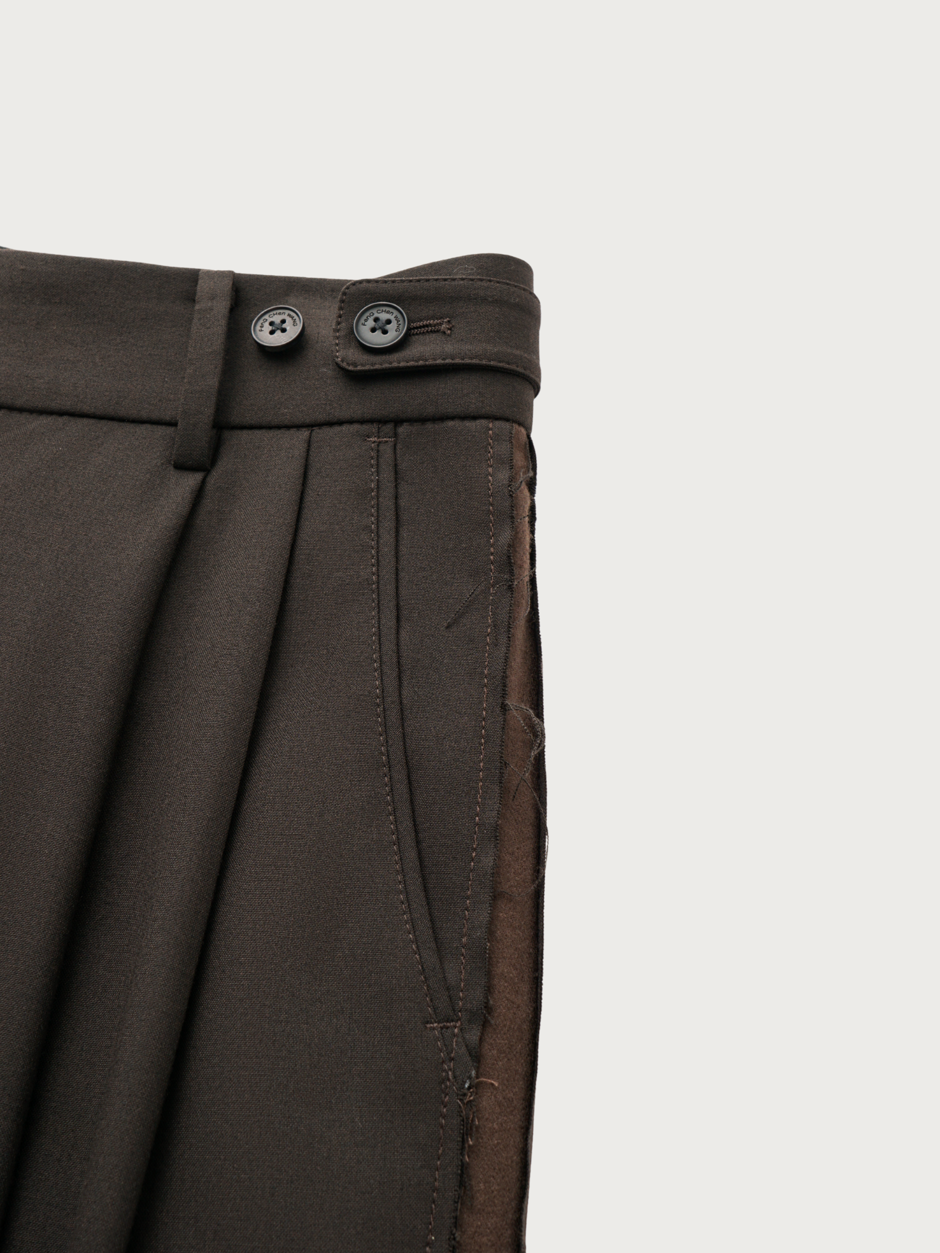 DECONSTRUCTING WOOL CASUAL TROUSERS
