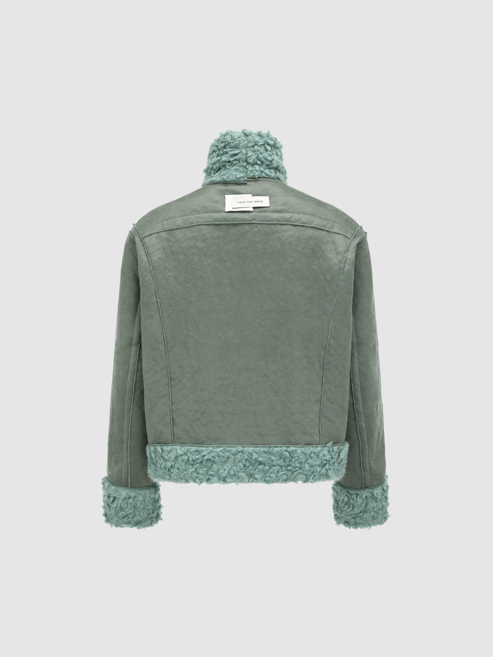 REVERSIBLE FAUX SHEARLING DOUBLE-COLLAR JACKET