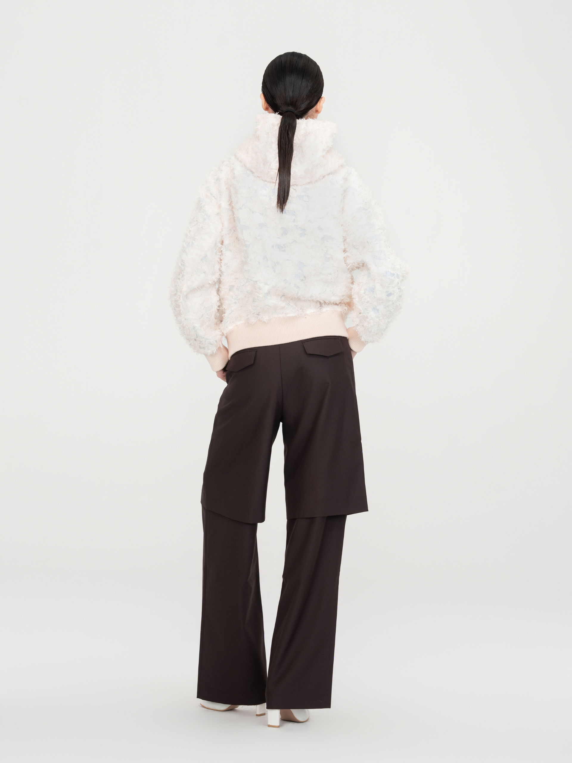 SOFT PINK TEXTURED JACQUARD JACKET - Feng Chen Wang