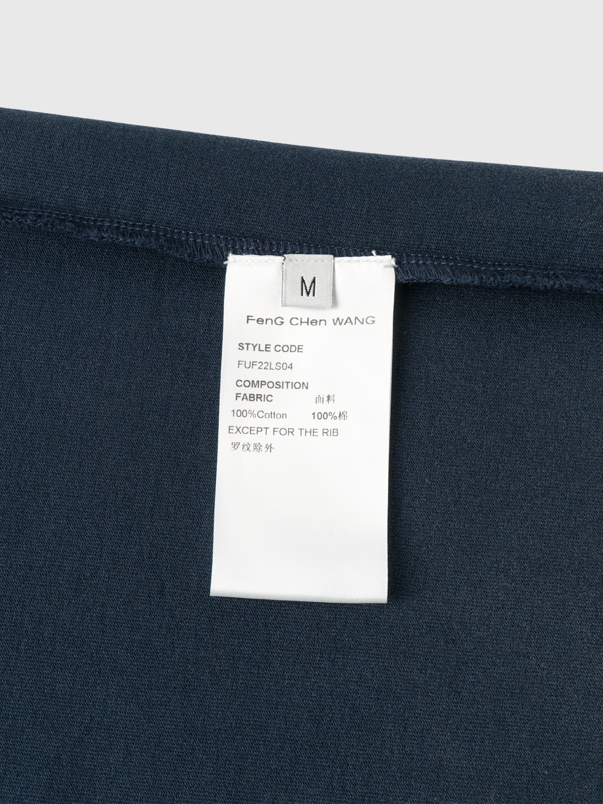 DARK NAVY WASHED BLACK-SPRAY LONG-SLEEVE T-SHIRT